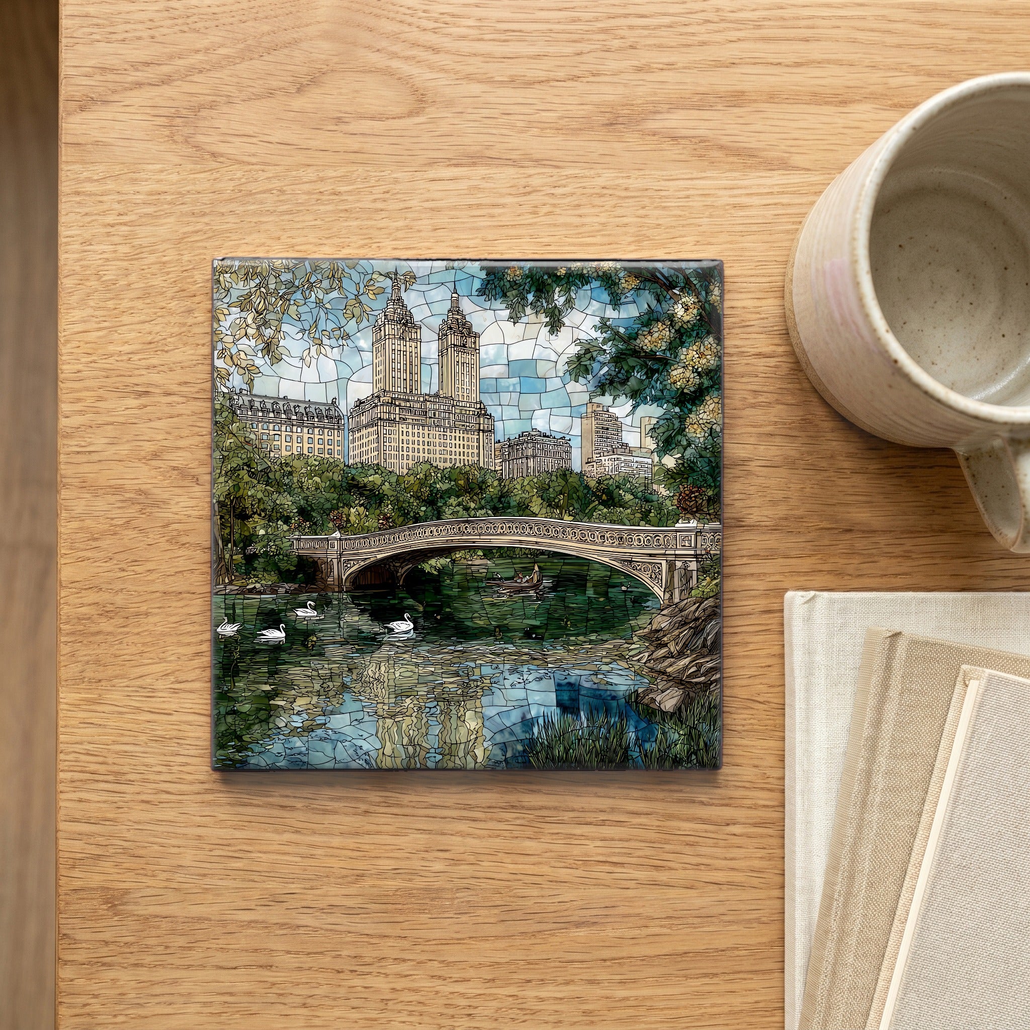 Bow Bridge arching over — scale