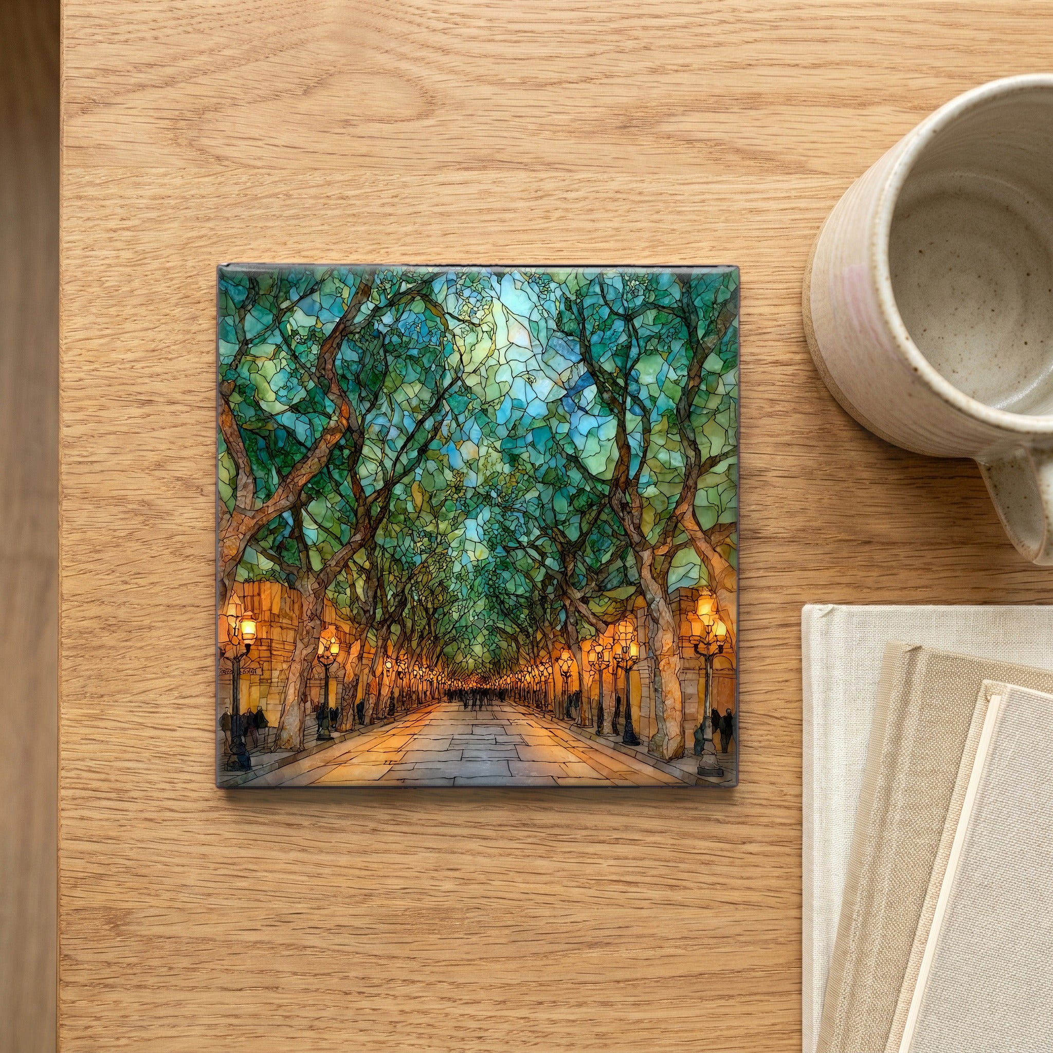 La Rambla tree-lined promenade — scale