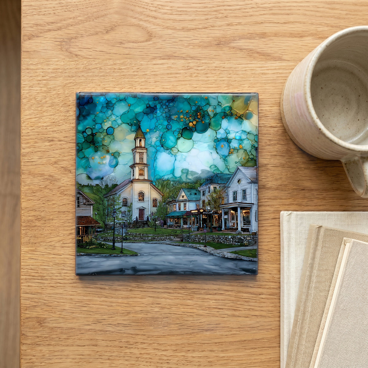 the Woodstock village green — scale