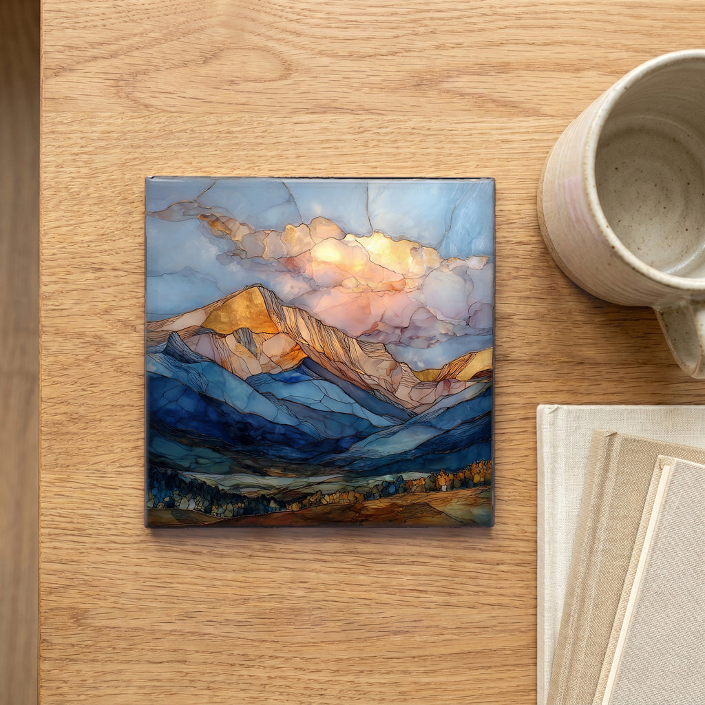 Mount Princeton Collegiate Peaks Sawatch Range Ceramic Art Tile — scale
