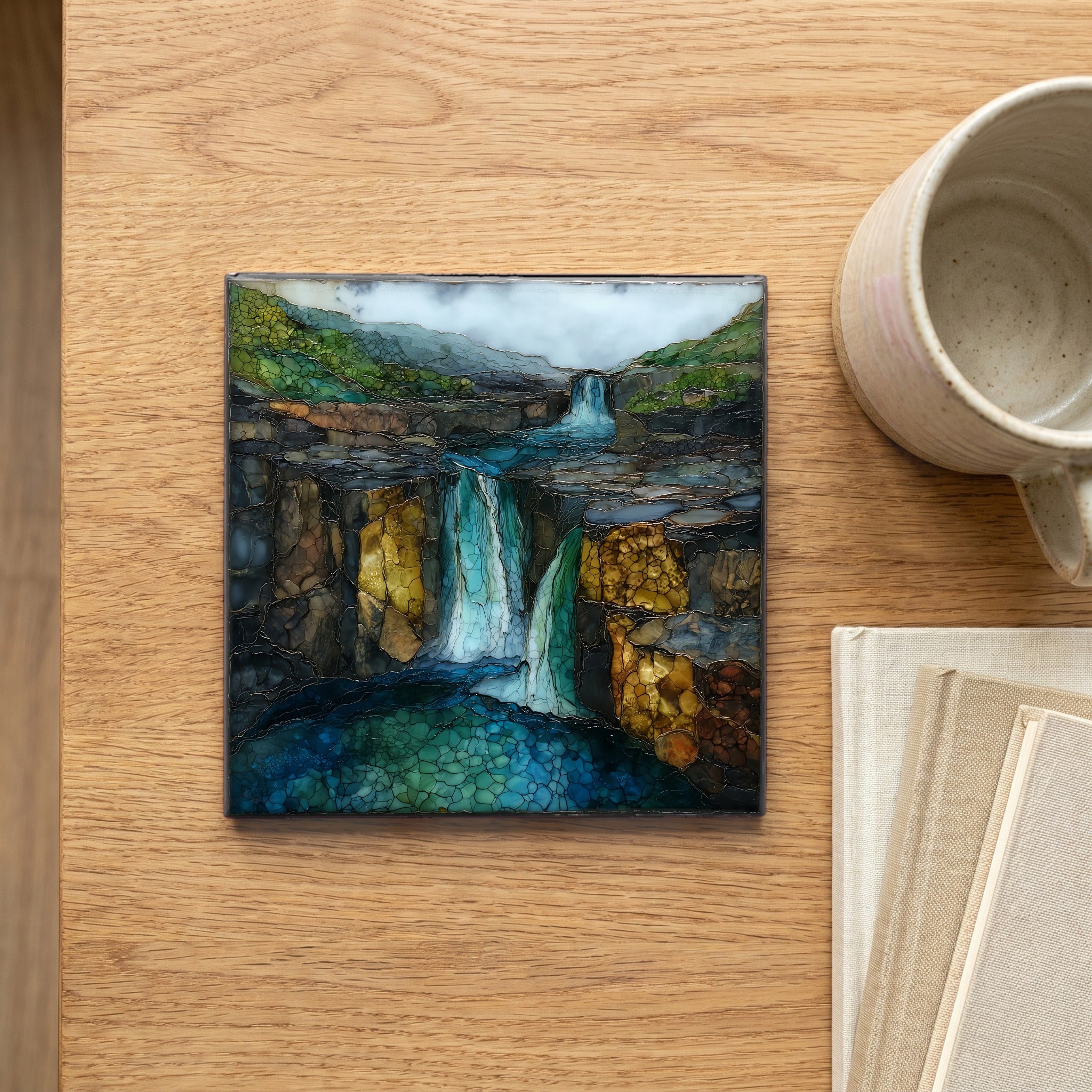 Agate Falls dropping over — scale