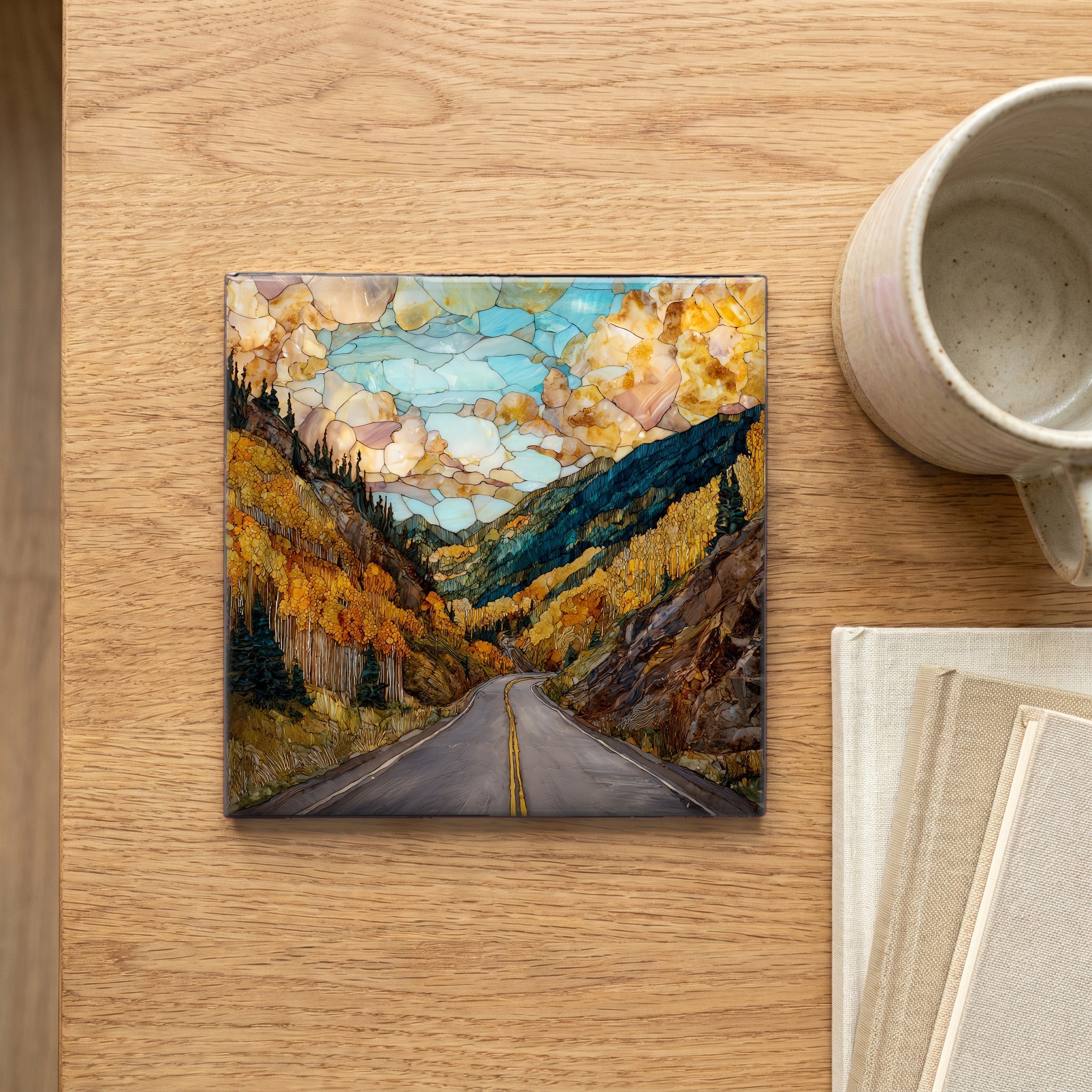 San Juan Skyway loop San Juans Ceramic Art Tile — scale