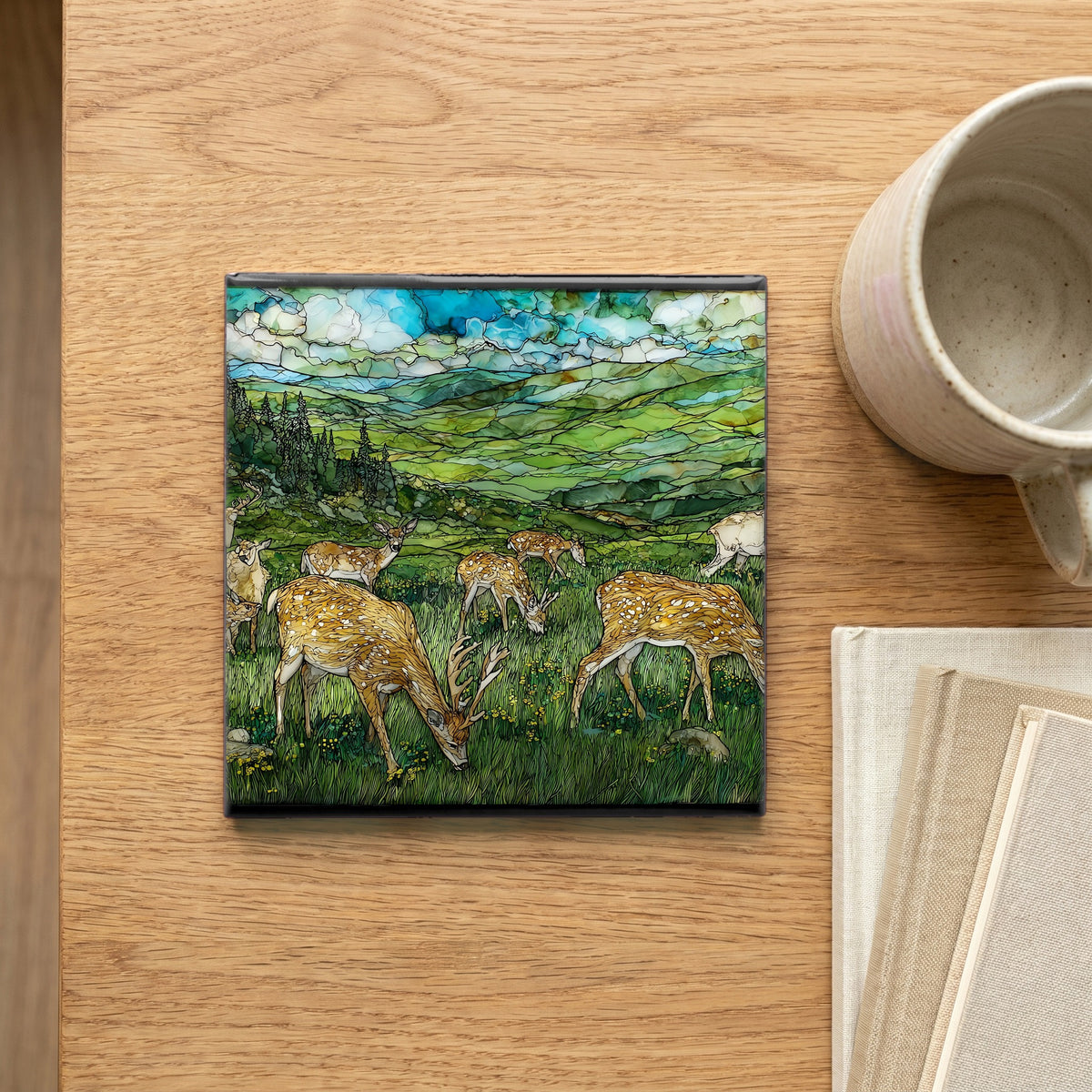 a white-tailed deer herd — scale