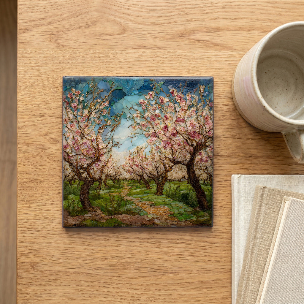 Mallorca almond blossom orchard — scale