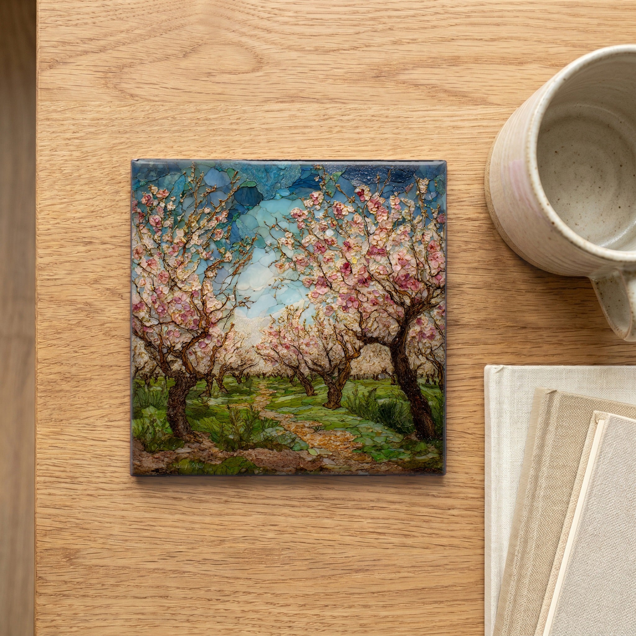 Mallorca almond blossom orchard — scale