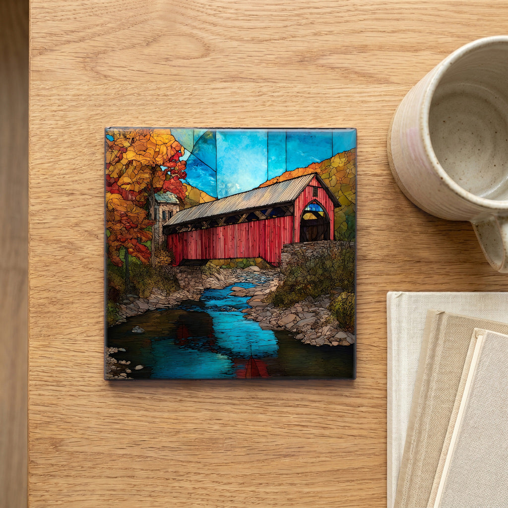 the Quechee covered bridge over the — scale