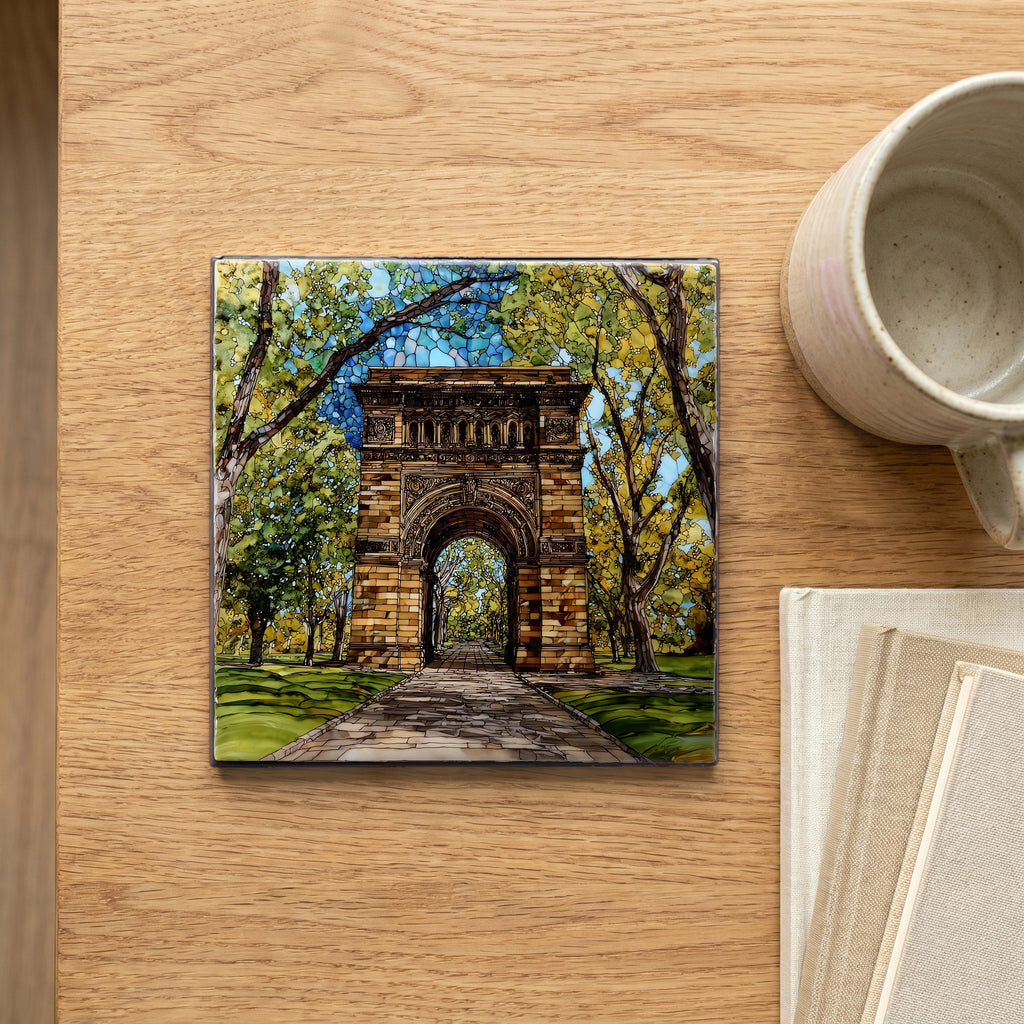 The Bushnell Park Soldiers and Sailors Arch Ceramic Wall — scale