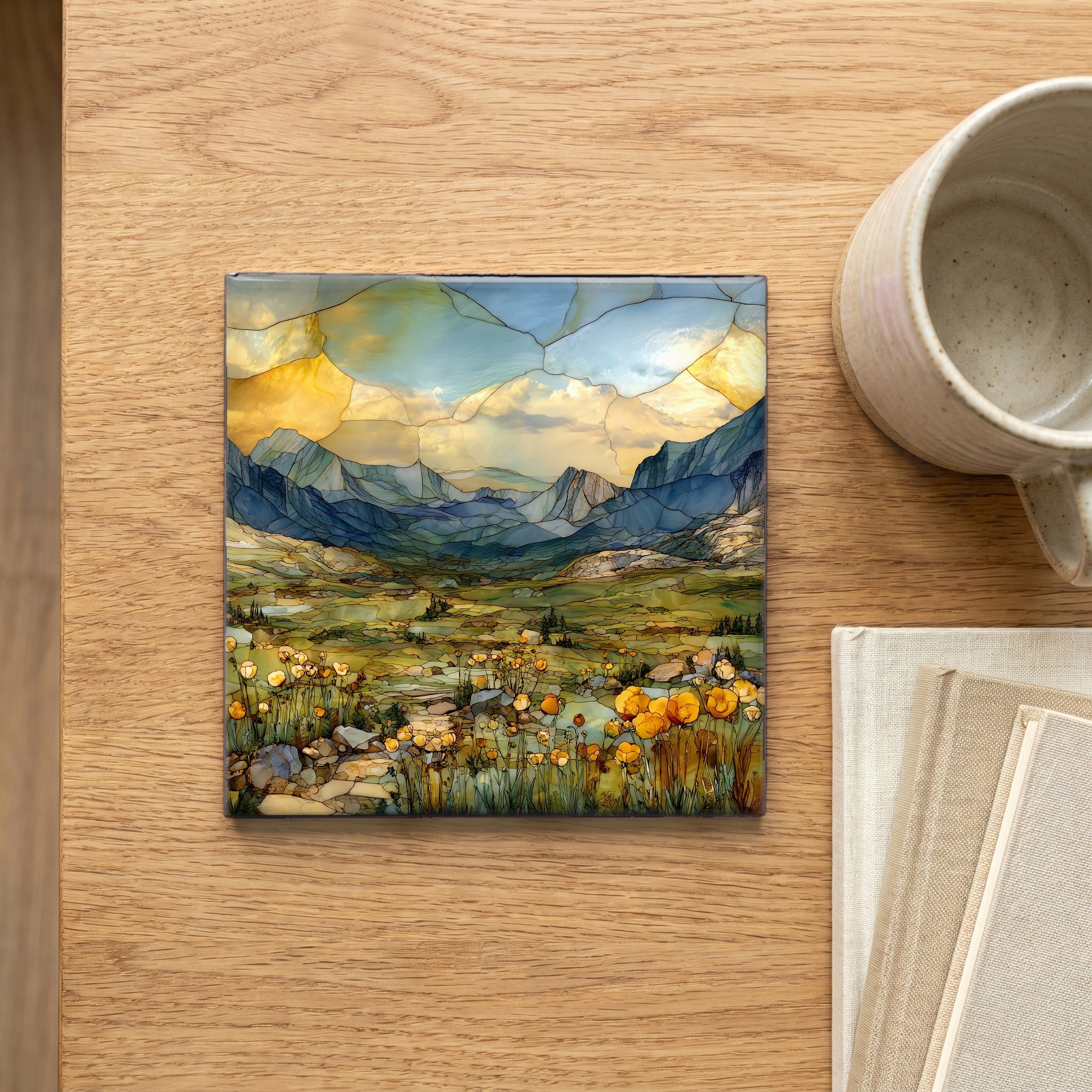 Tundra Communities trail Rocky Mountain National Park Ceramic Art Tile — scale