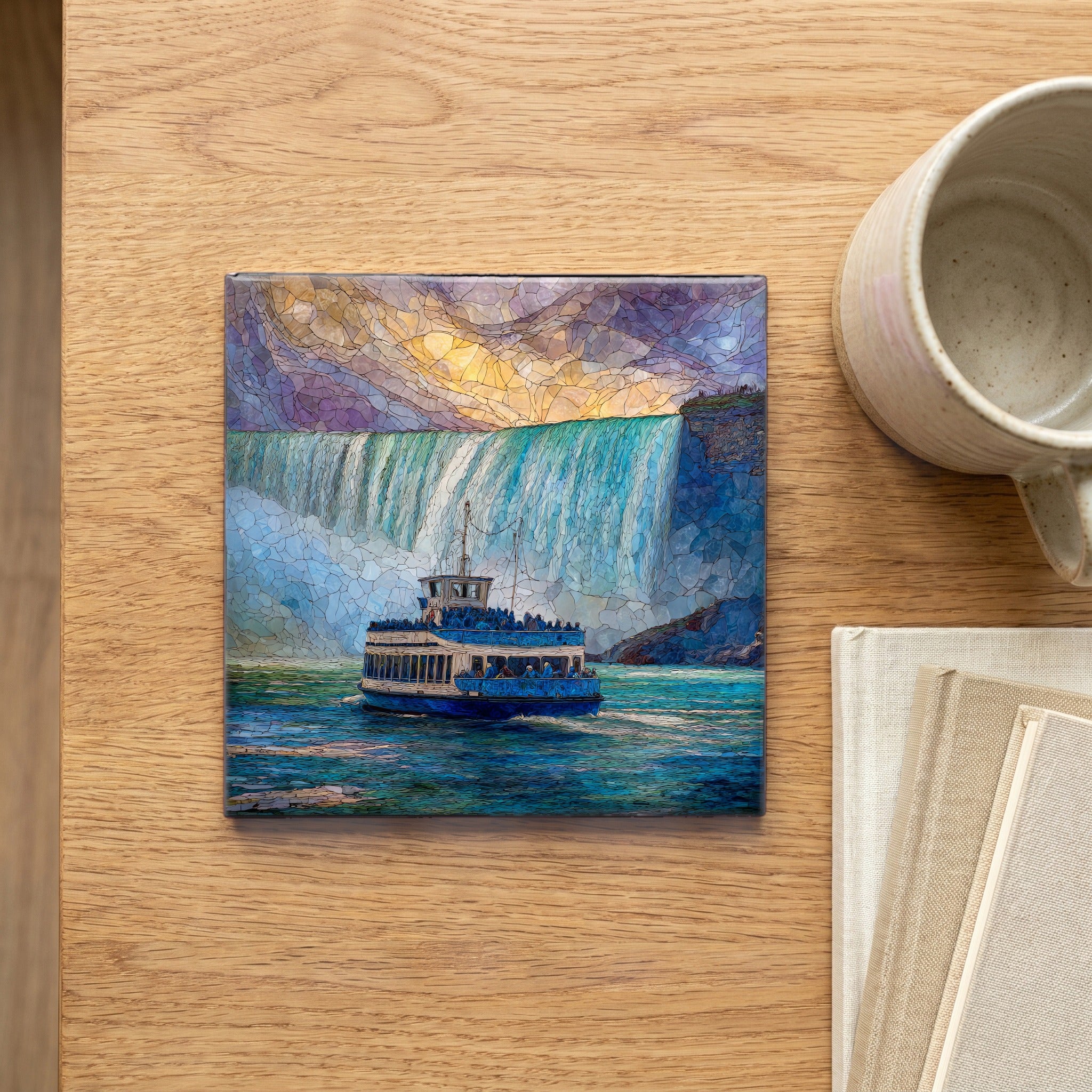 the Maid of the Mist tour boat below — scale