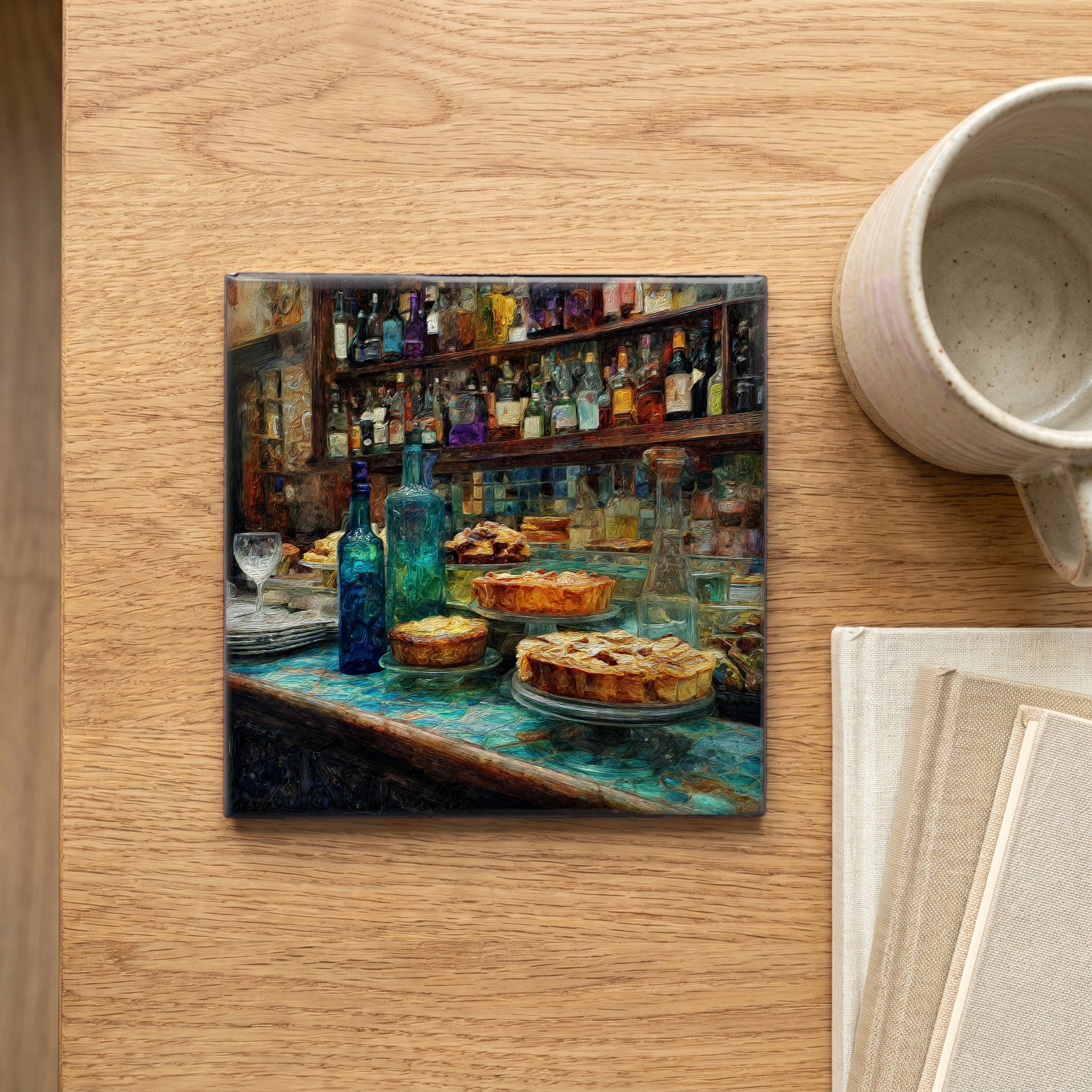 Madrid Bakery Counter Tartas de Santiago Almond Pastries Under Glass — scale
