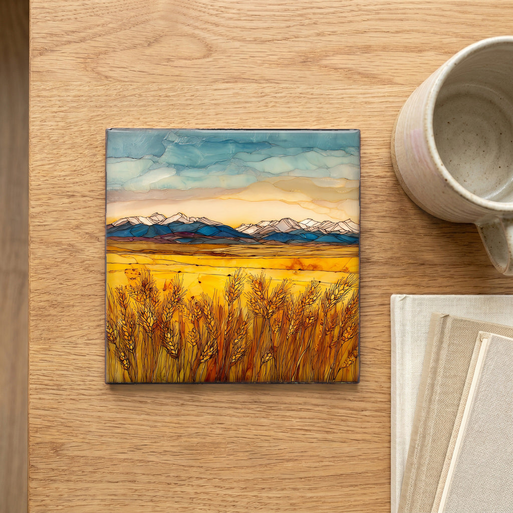 Wheat fields eastern plains Ceramic Art Tile — scale
