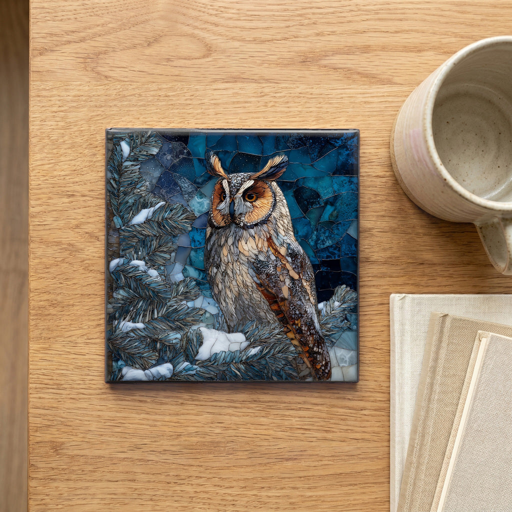 Sax-Zim Bog great gray owl perched — scale