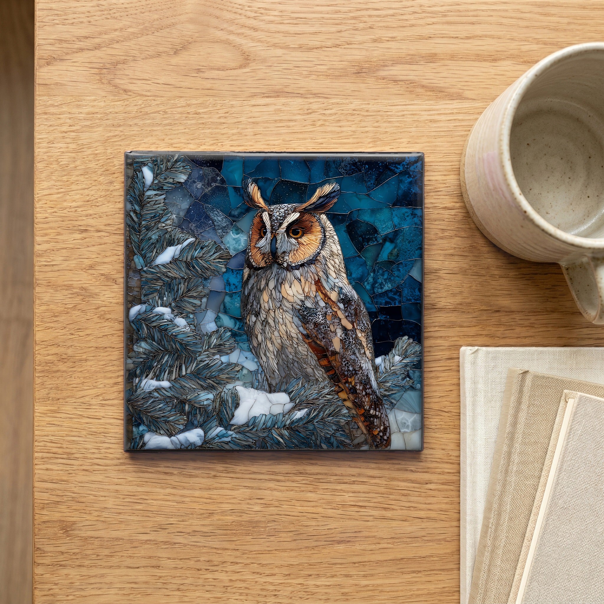 Sax-Zim Bog great gray owl perched — scale