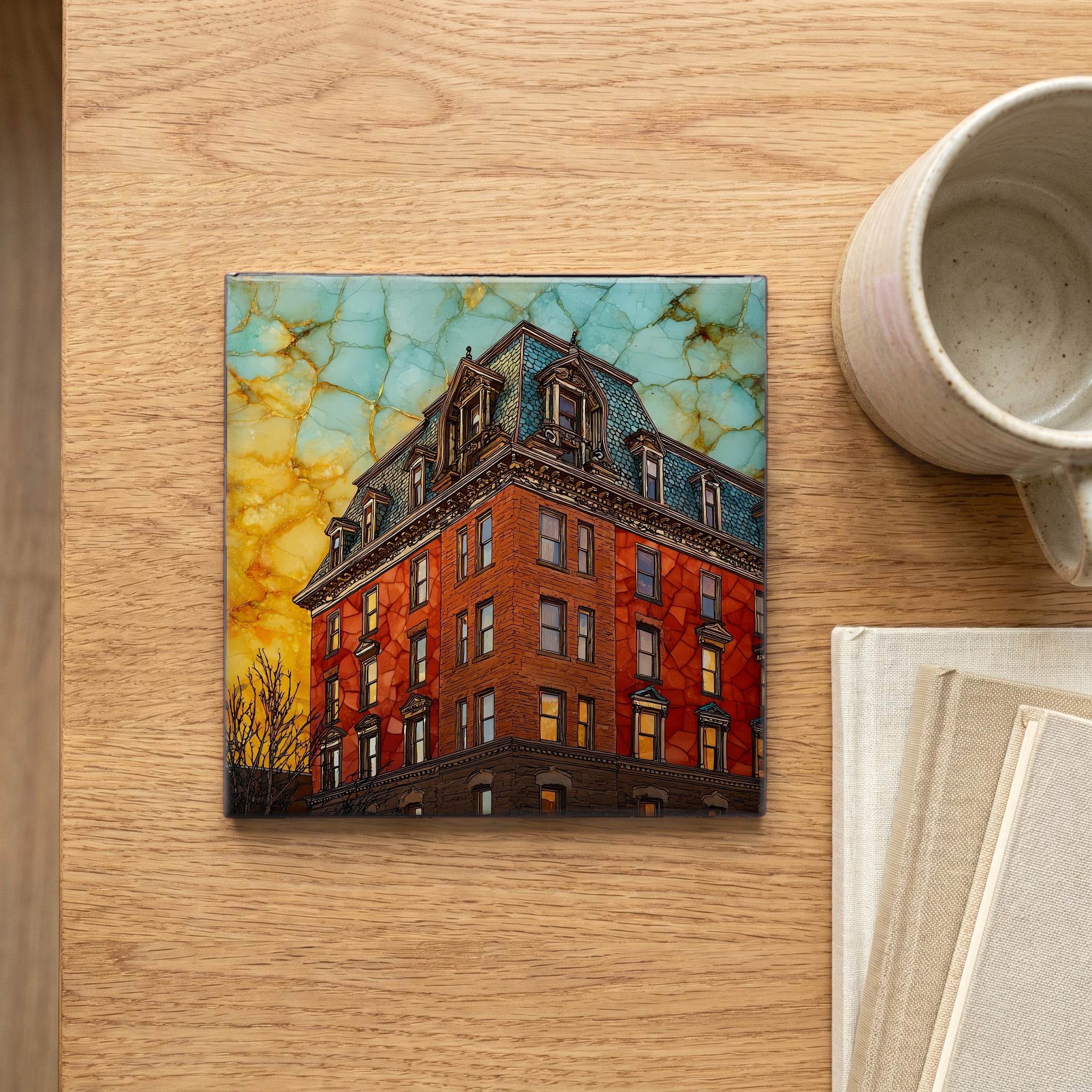 Hotel Boulderado Front Range Ceramic Art Tile — scale