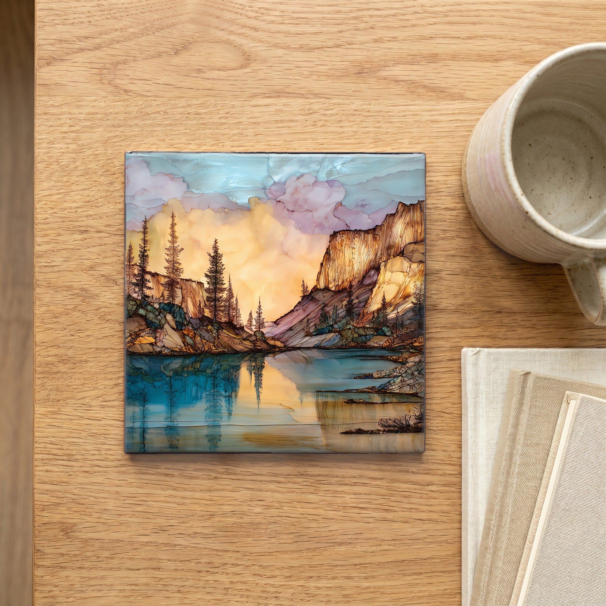 Trappers Lake Flat Tops Ceramic Art Tile — scale