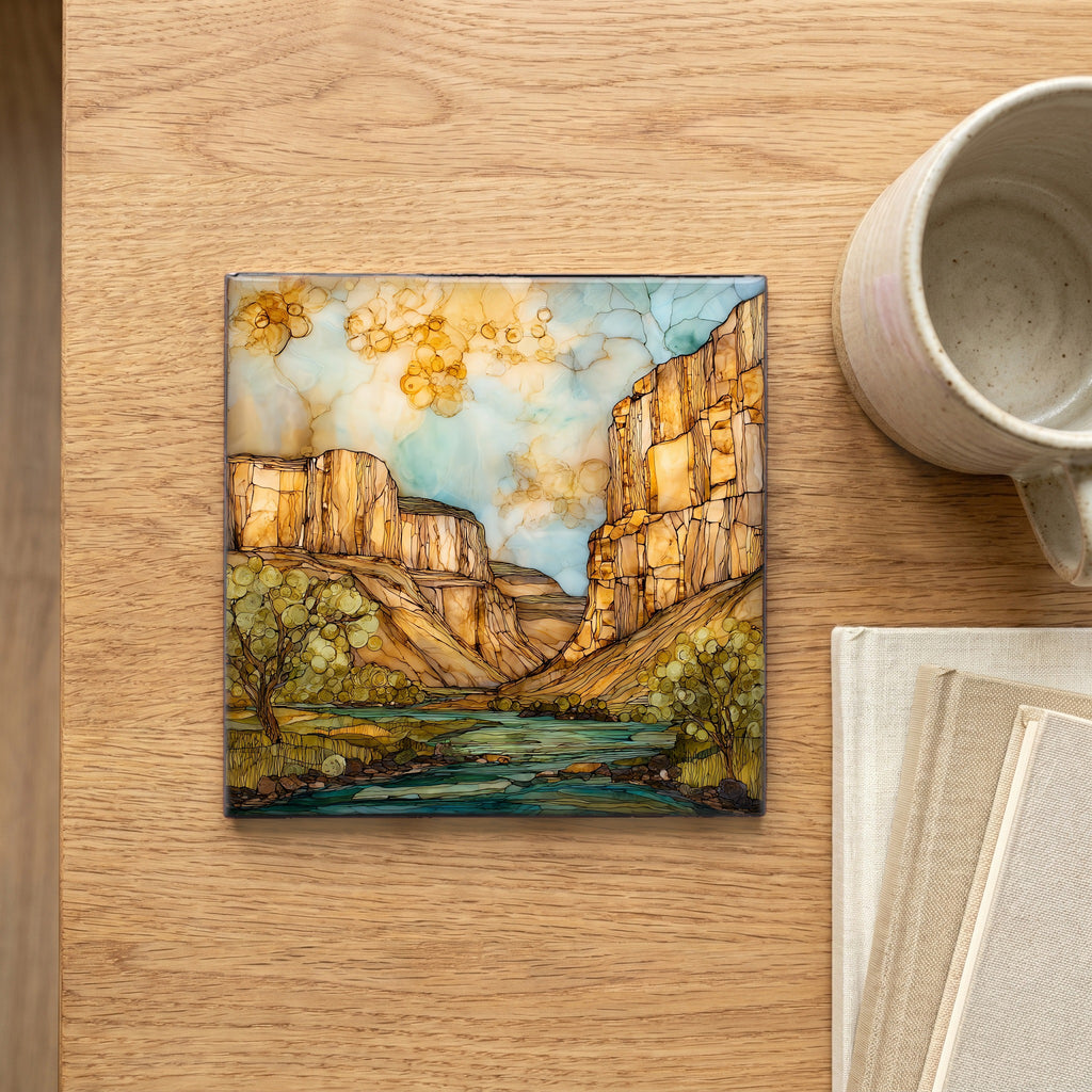 Vogel Canyon Ceramic Art Tile — scale