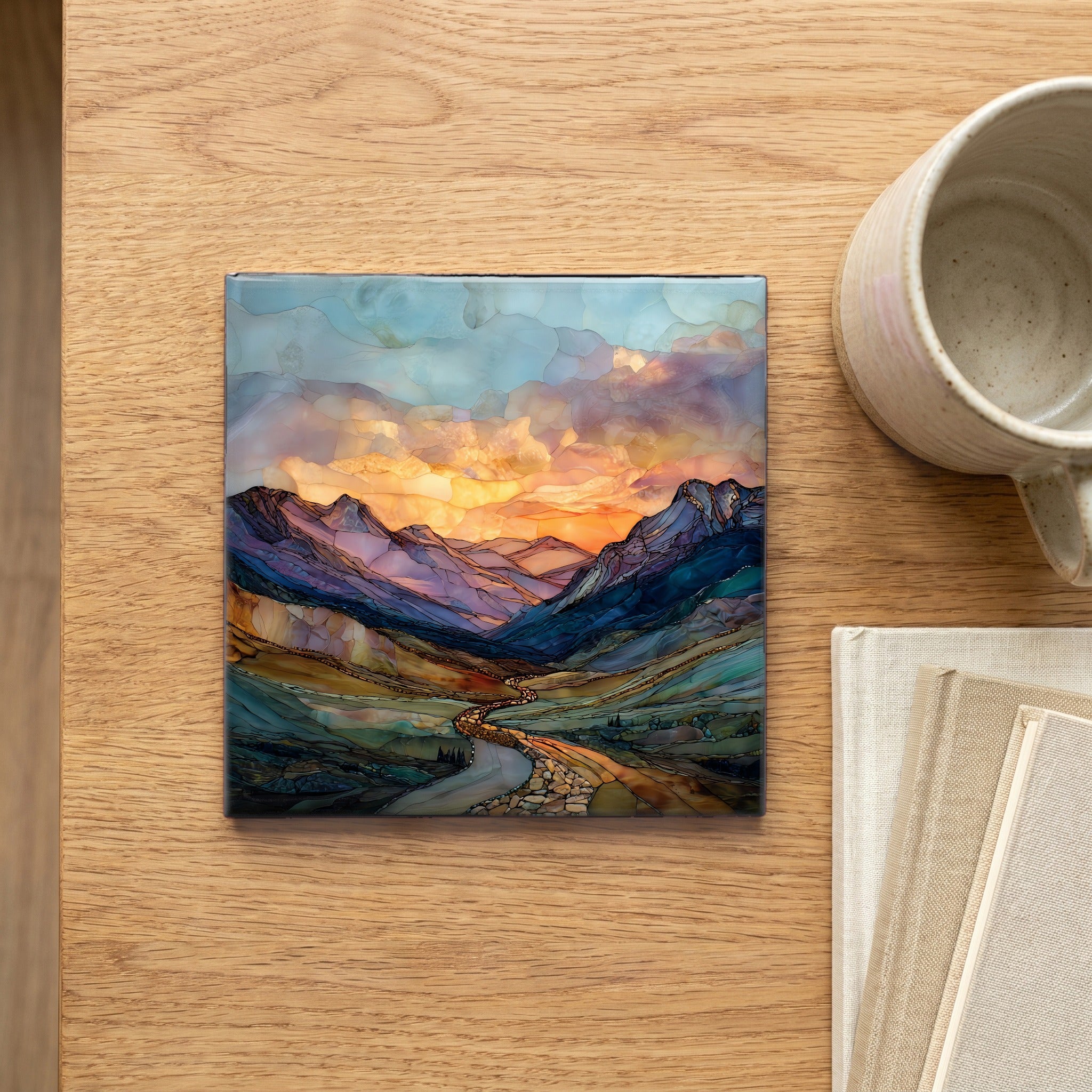 Top of the Rockies Byway Sawatch Range Ceramic Art Tile — scale