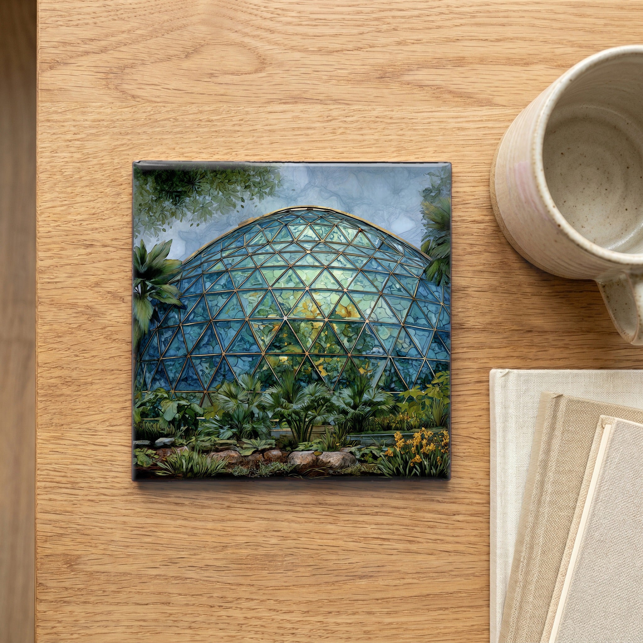 the Des Moines Botanical Center geodesic — scale