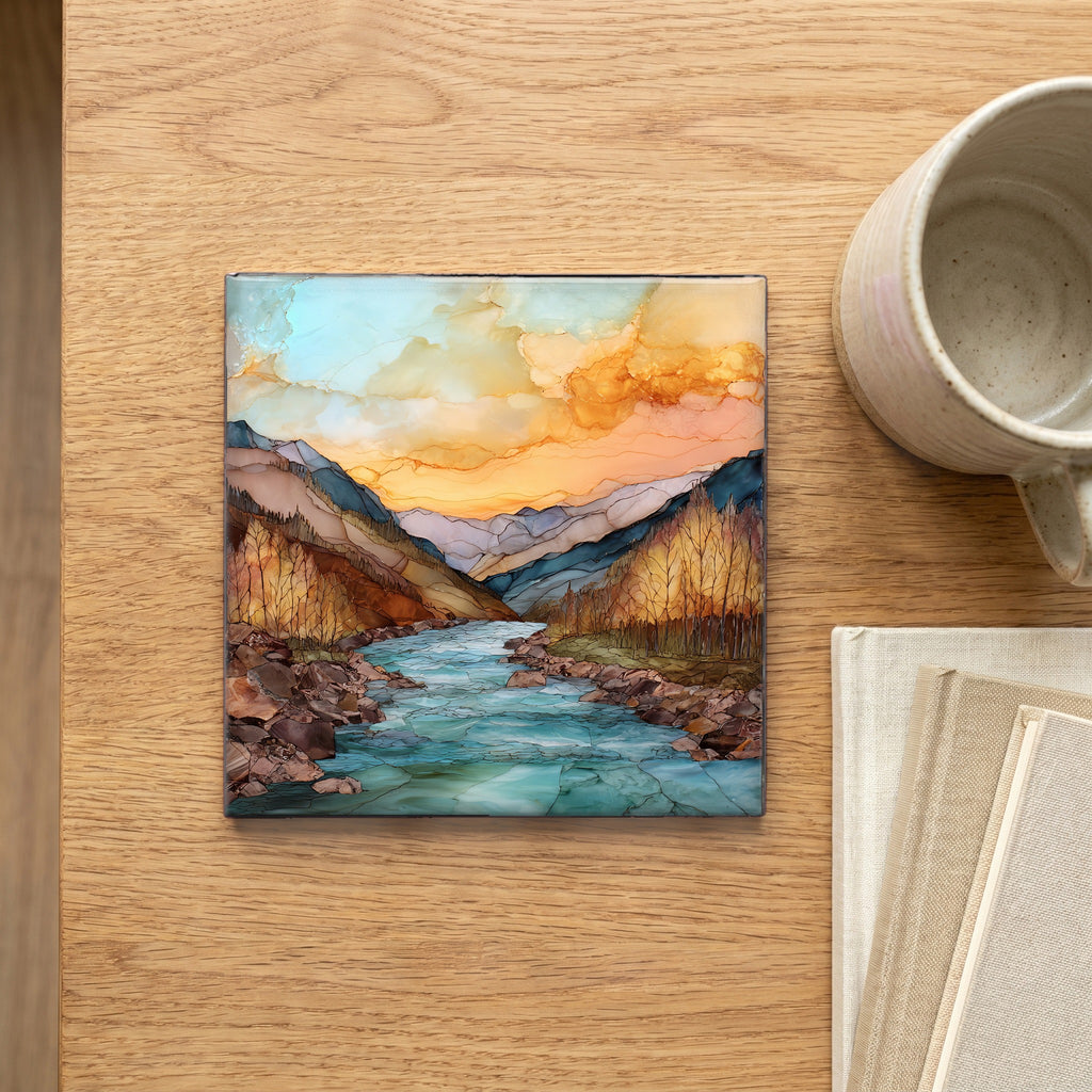Eagle River at Vail Eagle Valley Ceramic Art Tile — scale