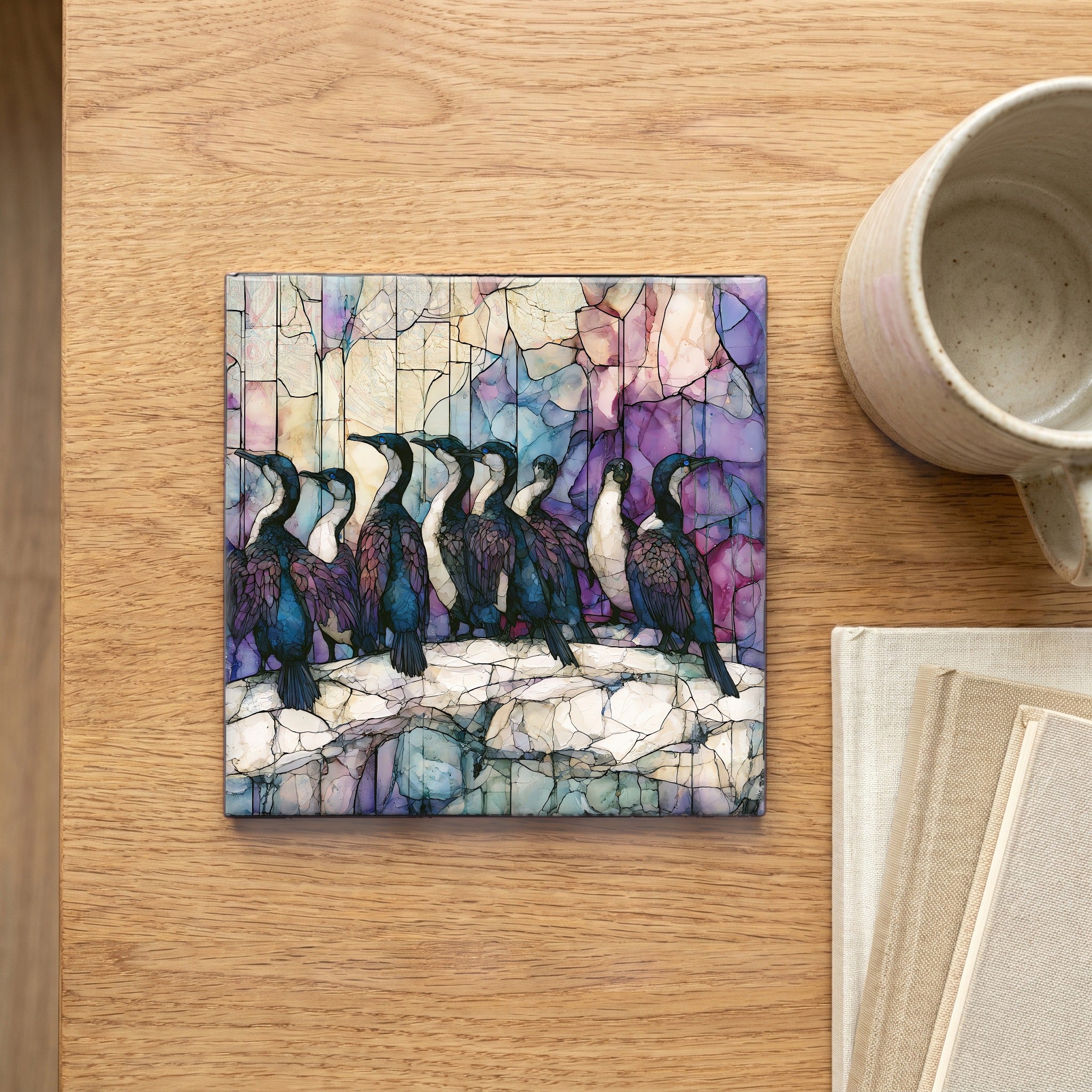 Cape cormorants drying their — scale