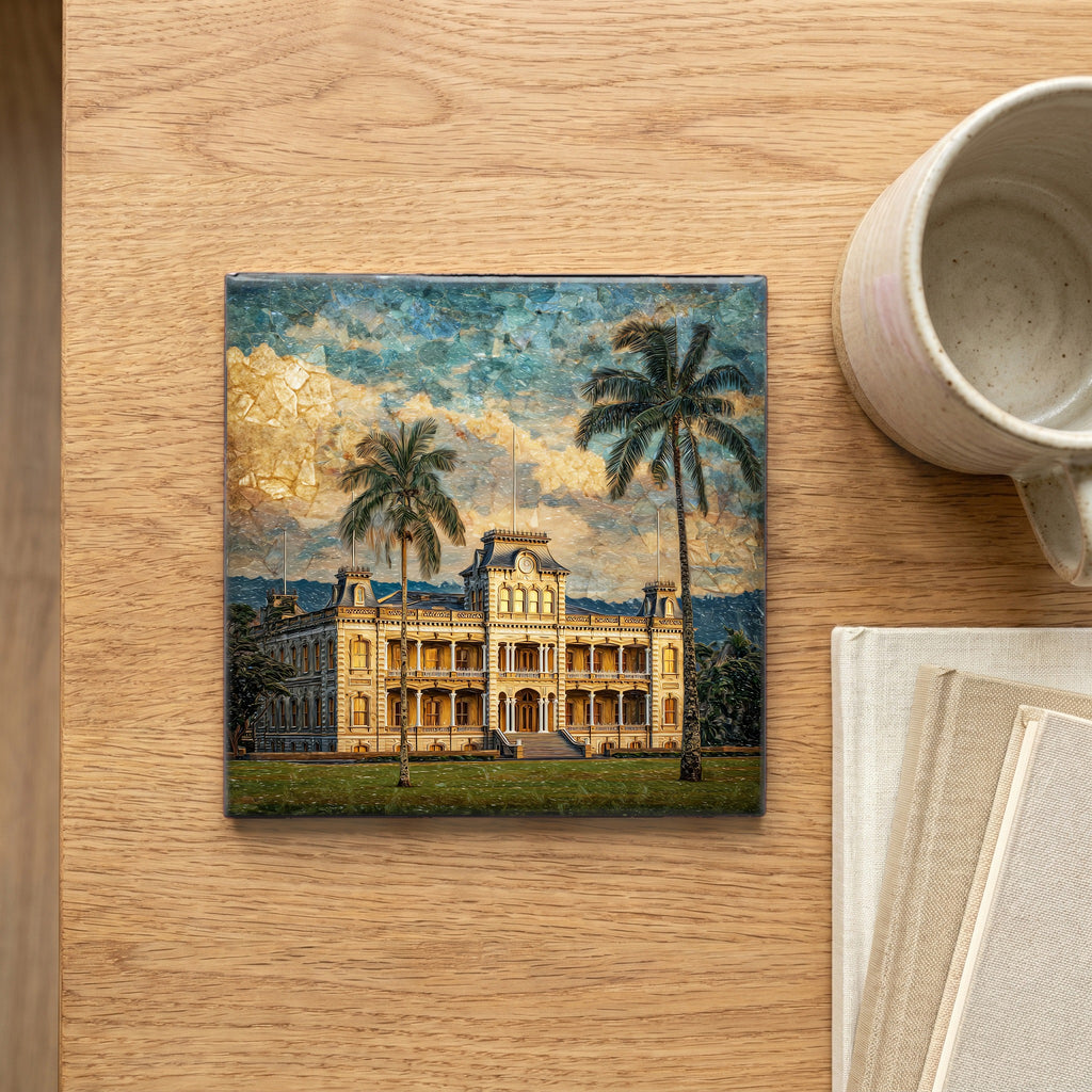 Iolani Palace Oahu Ceramic Art Tile — scale