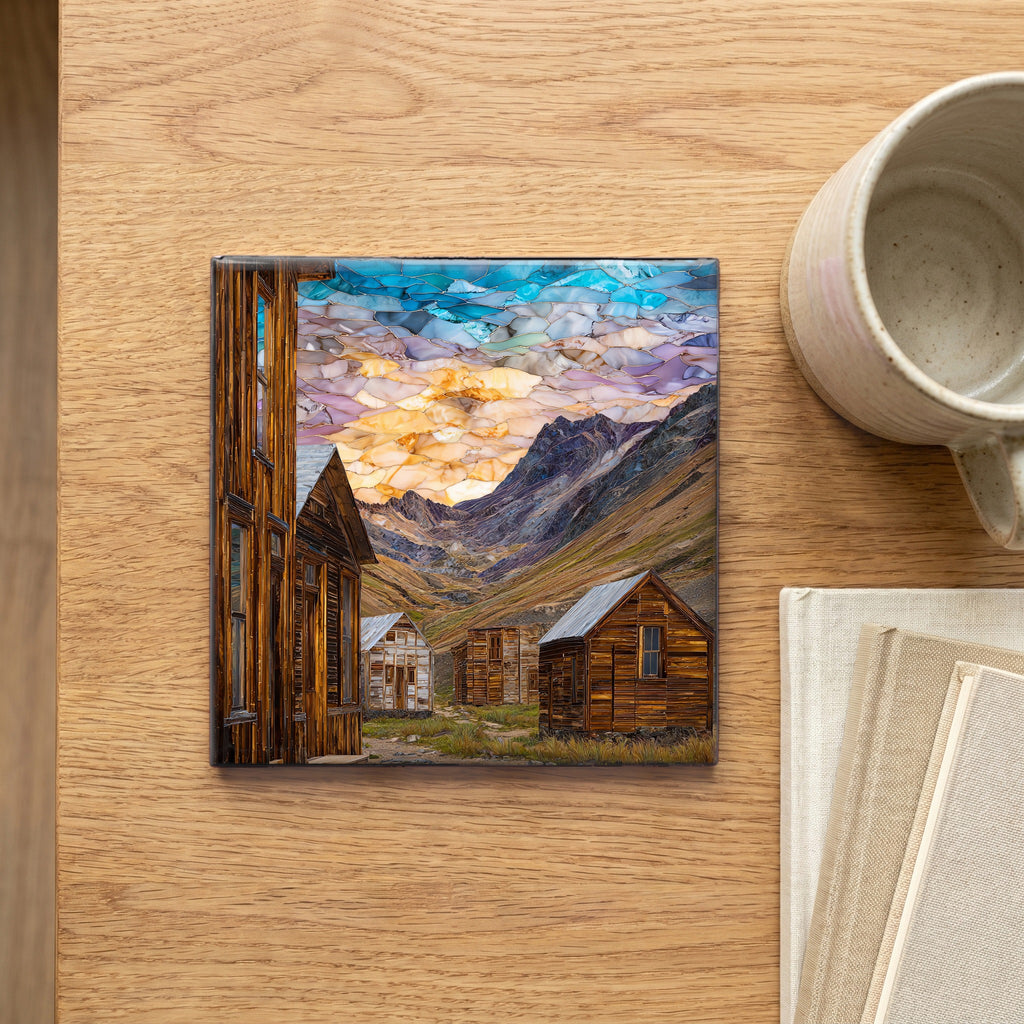 Animas Forks ghost town San Juans Ceramic Art Tile — scale