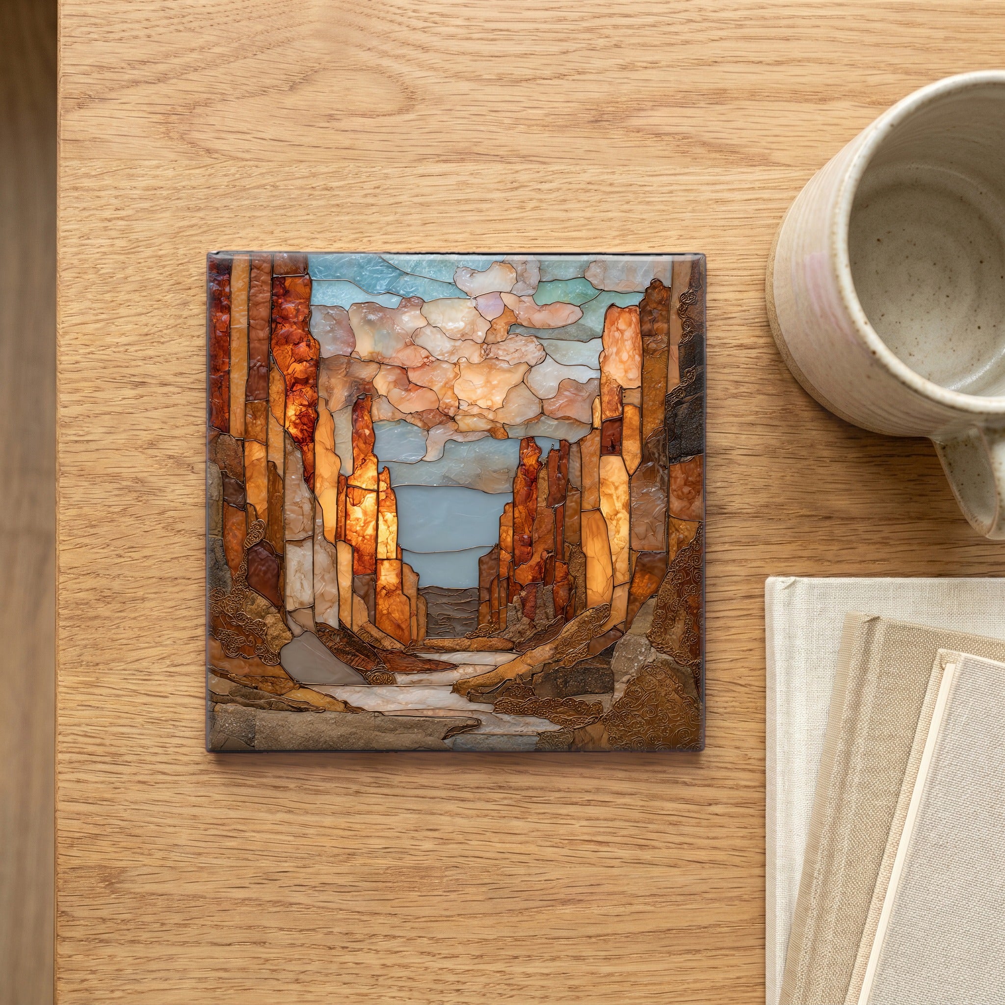 Picture Canyon petroglyphs Ceramic Art Tile — scale
