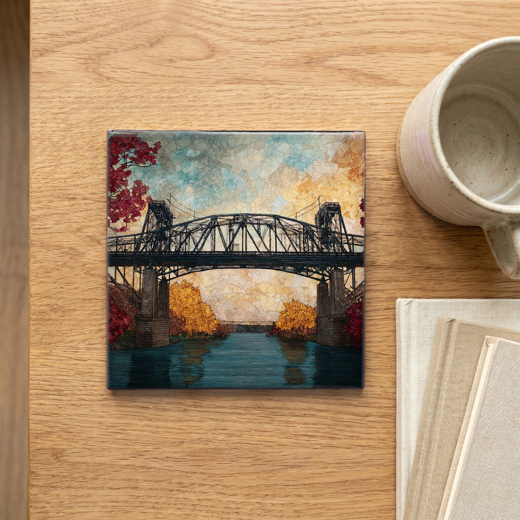 the Coleman Bridge crossing the York — scale