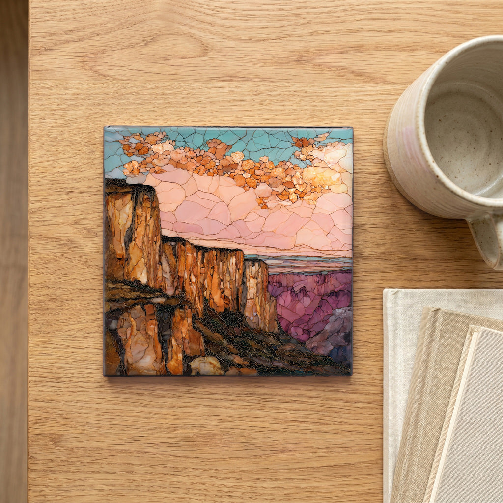 Painted Wall from Cedar Point Black Canyon NP Ceramic Art Tile — scale
