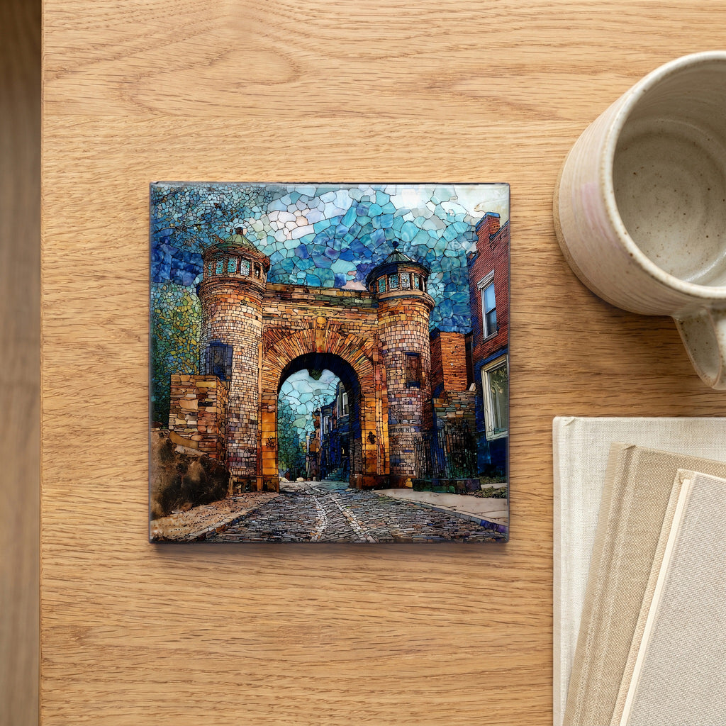 the Maryland Zoo stone arch entrance — scale