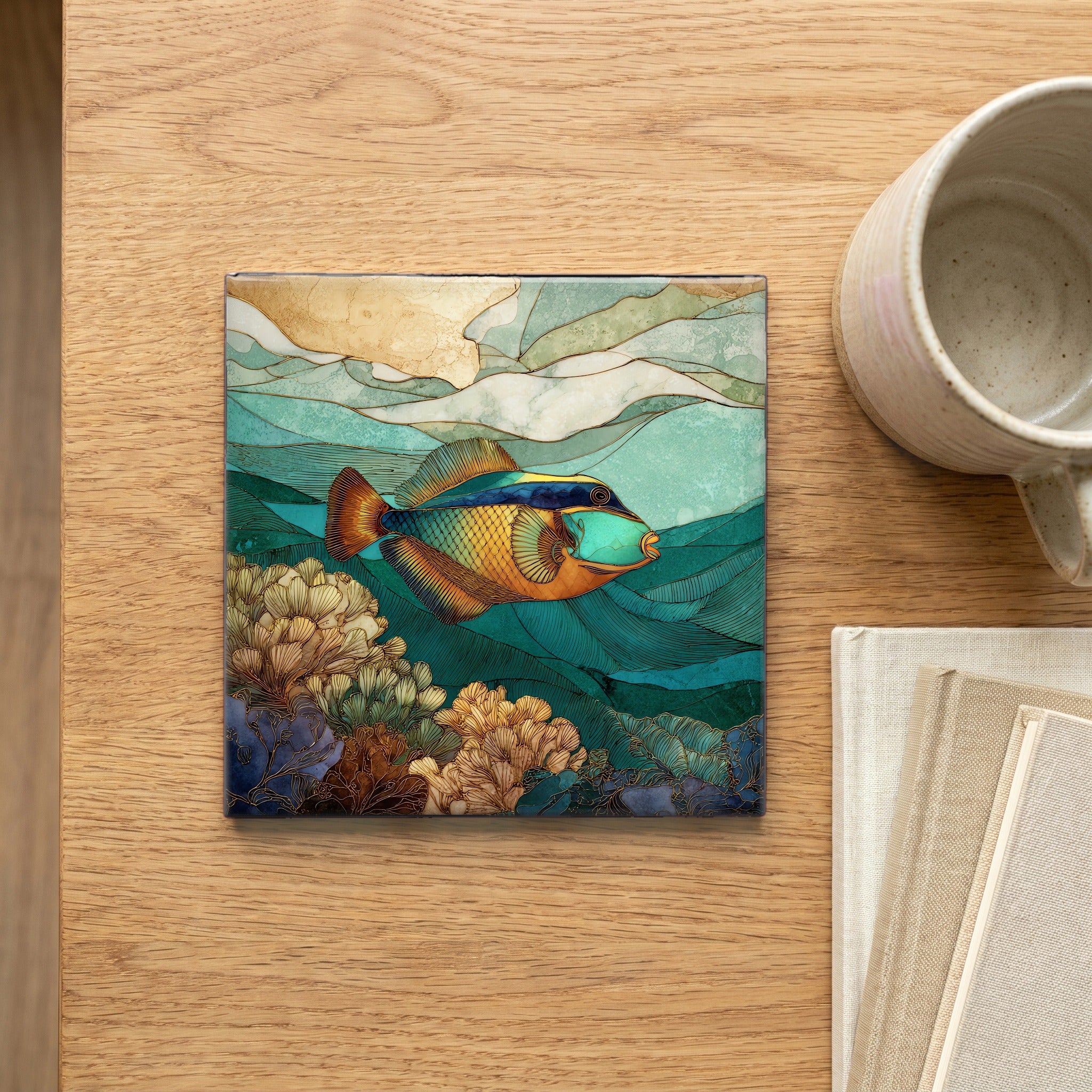 Humuhumunukunukuapuaa Ceramic Art Tile — scale
