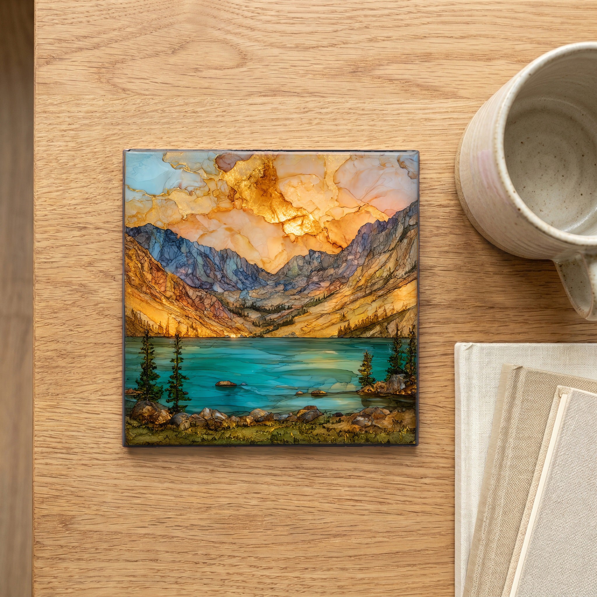 Long Lake below Pawnee Pass Indian Peaks Ceramic Art Tile — scale