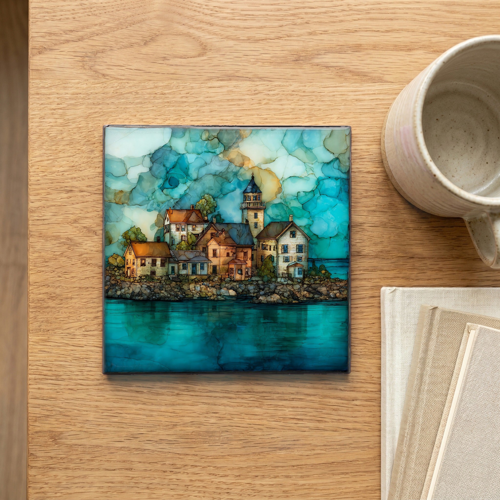 the Smith Island village viewed — scale