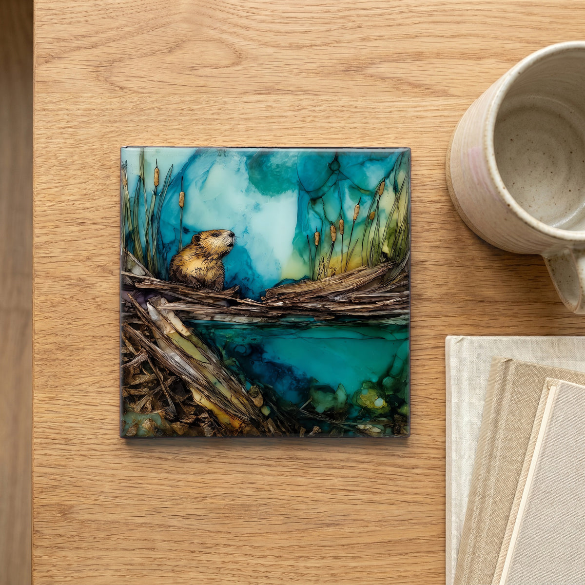 a beaver dam holding back a — scale
