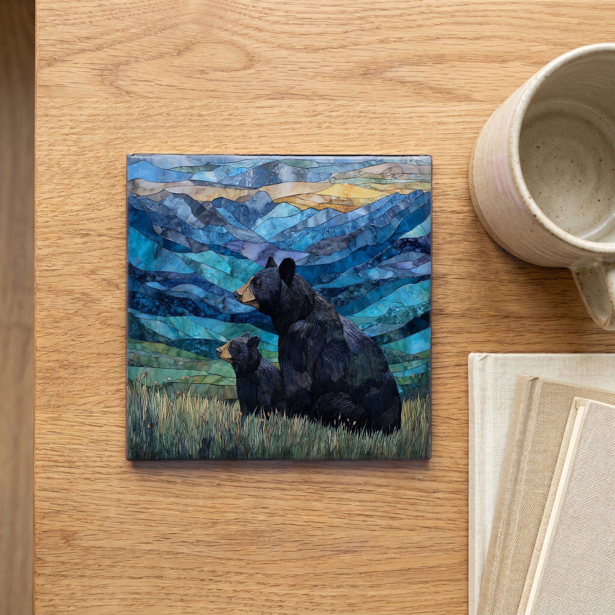 a Catskill black bear and cub — scale