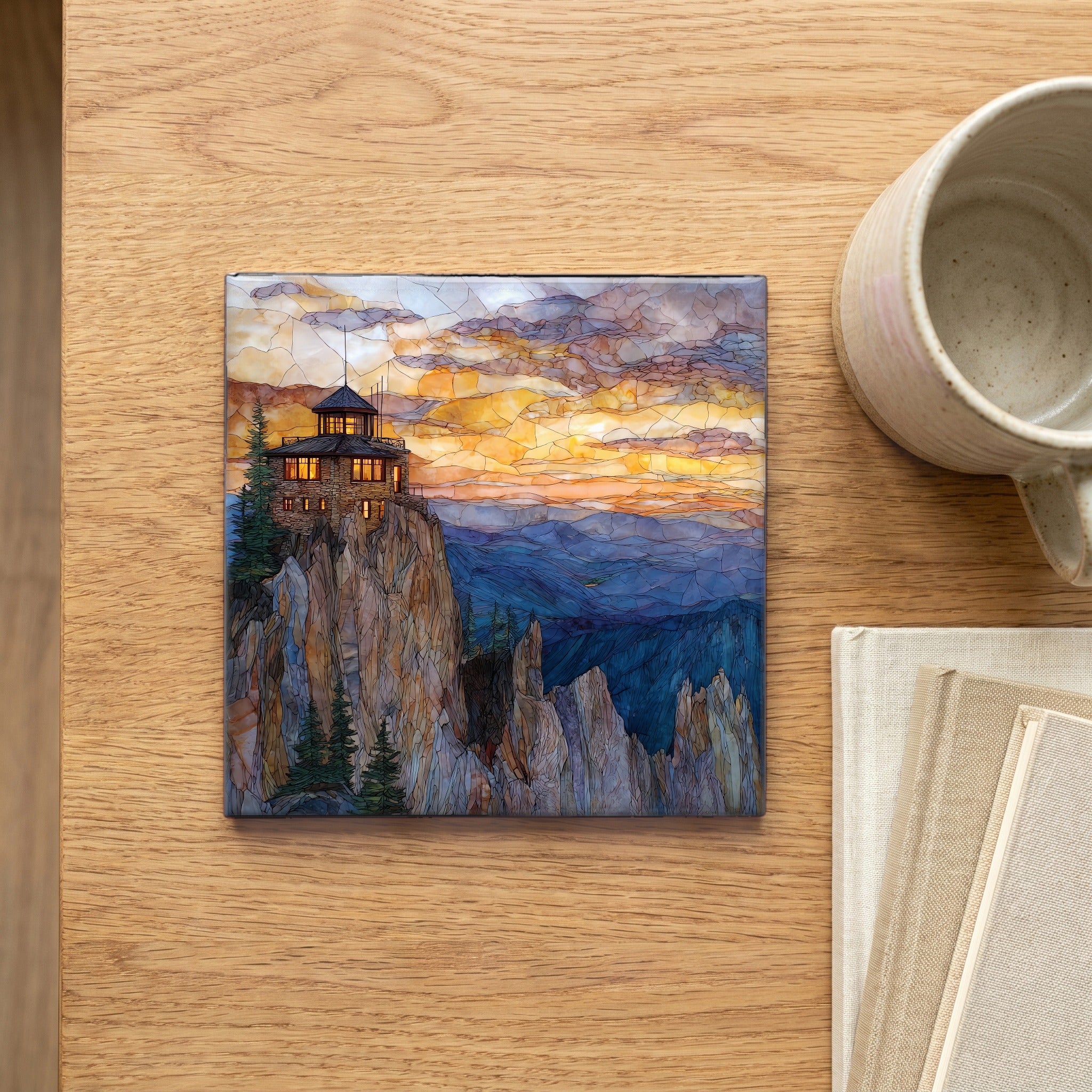 Devils Head Lookout Front Range Ceramic Art Tile — scale