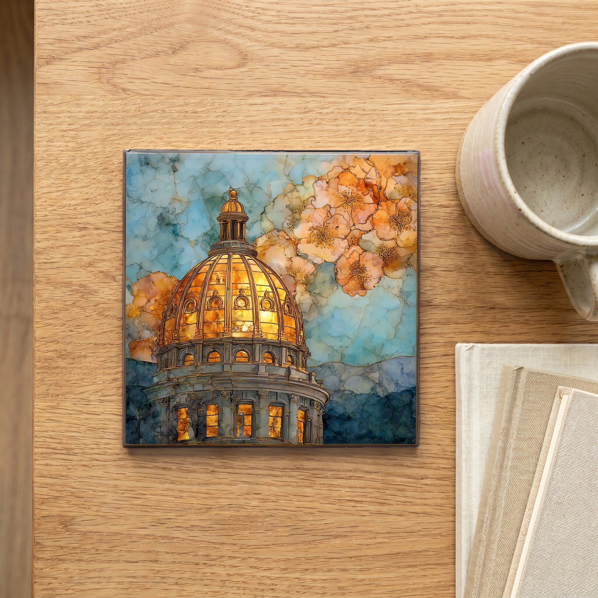 Colorado State Capitol dome Denver Metro Ceramic Art Tile — scale