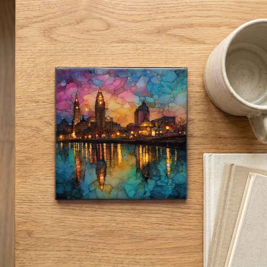the Buffalo skyline across the Lake — scale