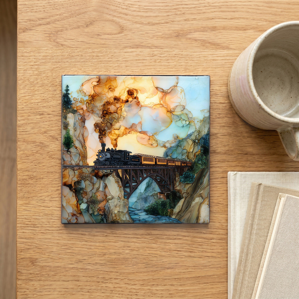 Durango-Silverton at High Bridge San Juans Ceramic Art Tile — scale