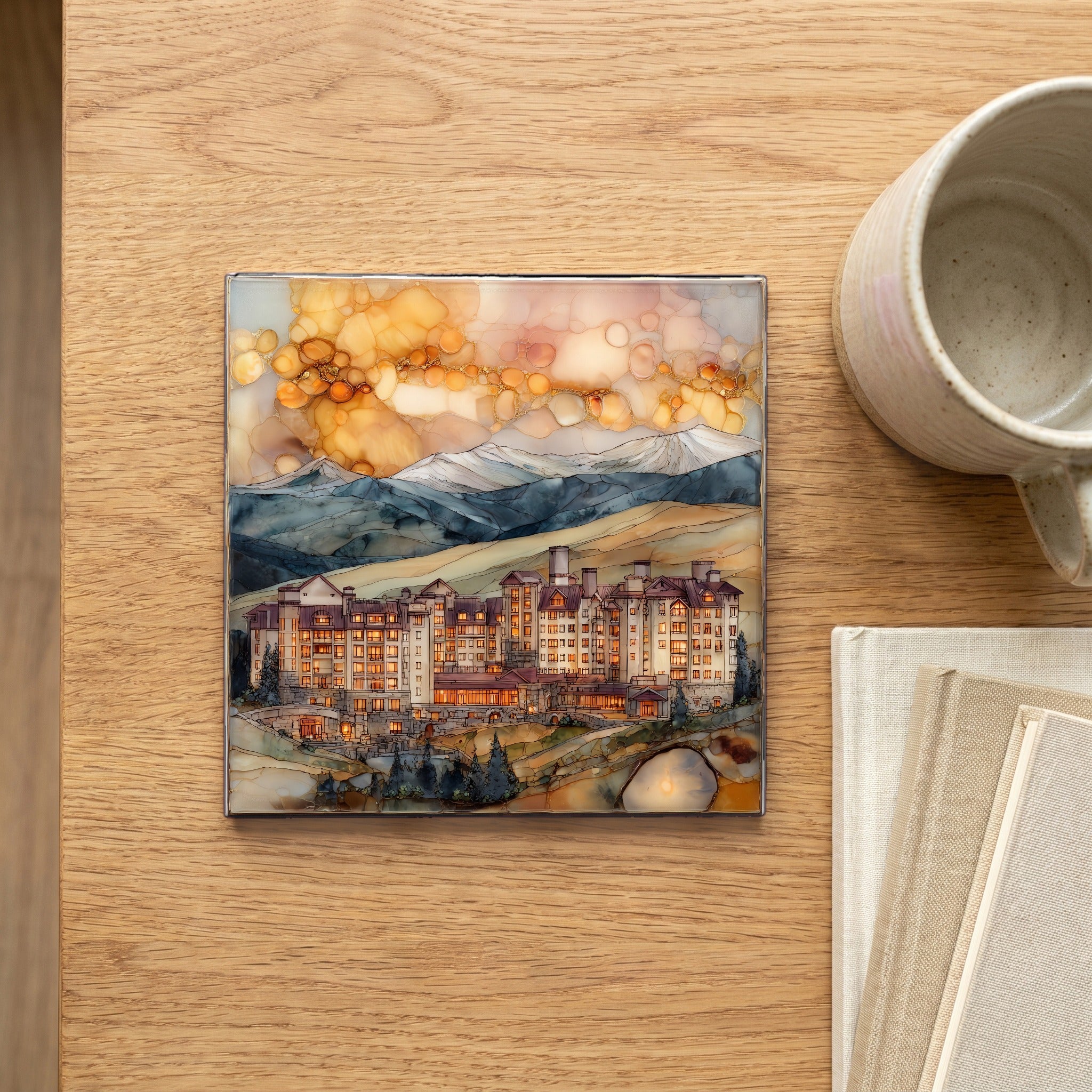 Copper Mountain Tenmile Range Ceramic Art Tile — scale