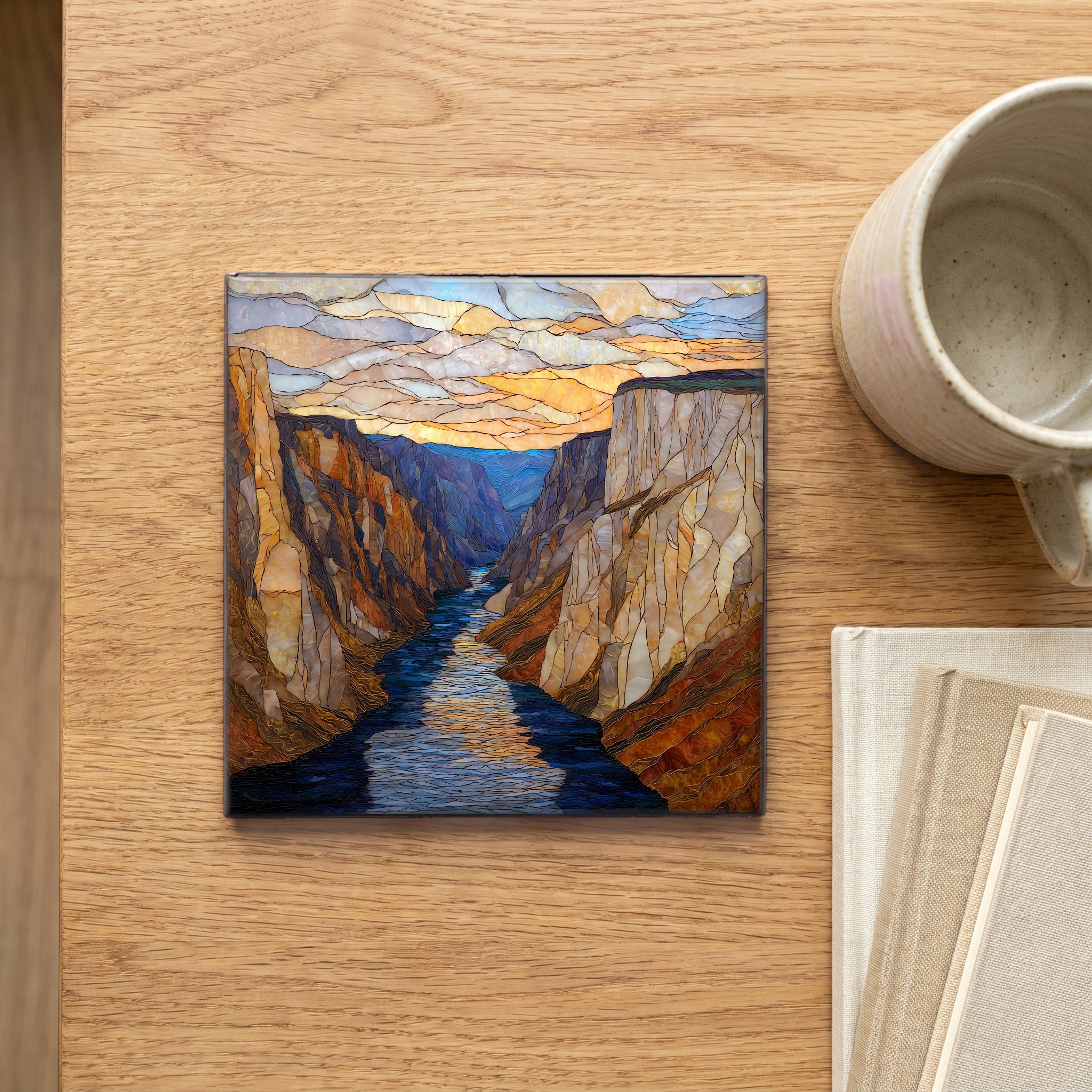 Warner Point western rim Black Canyon NP Ceramic Art Tile — scale