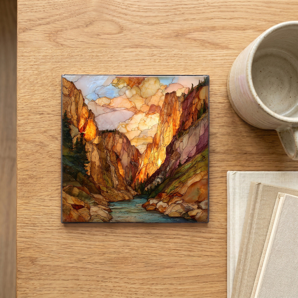 Eldorado Canyon climbing walls Front Range Ceramic Art Tile — scale