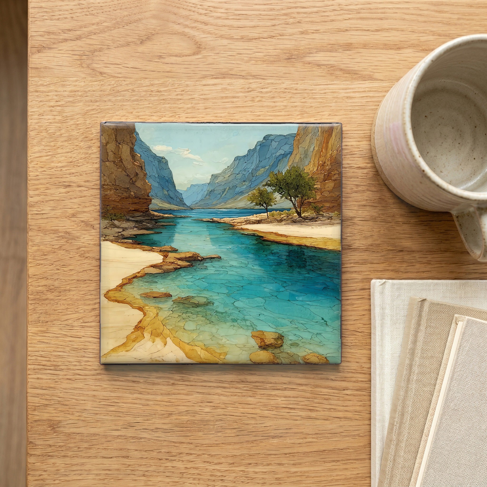 Colorado River side beach camp on — scale