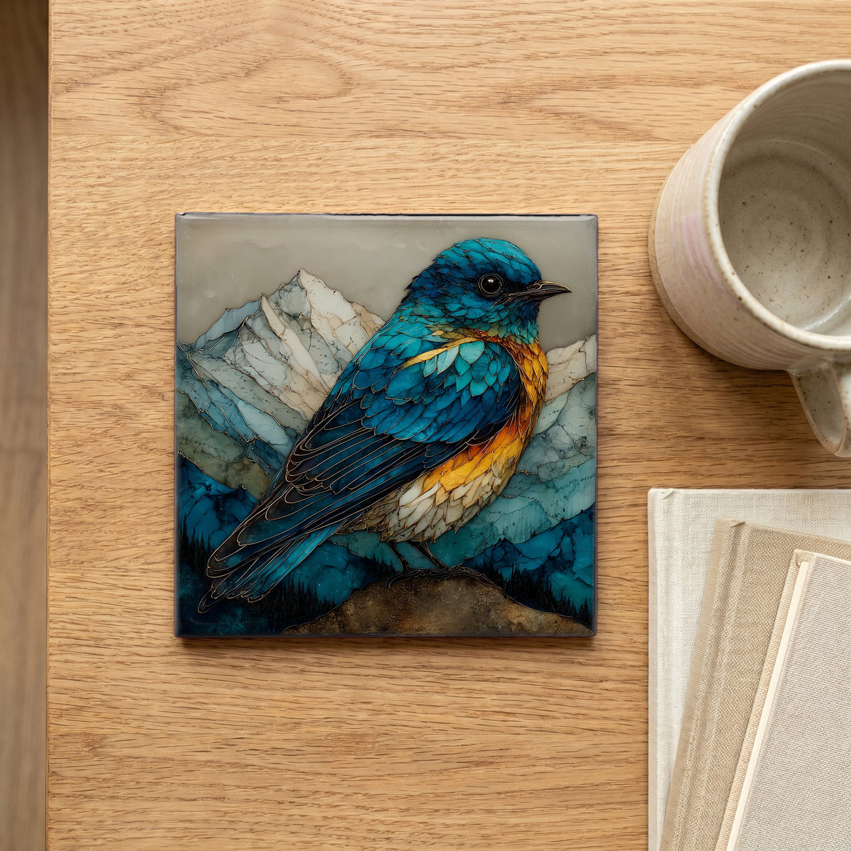 a mountain bluebird in — scale