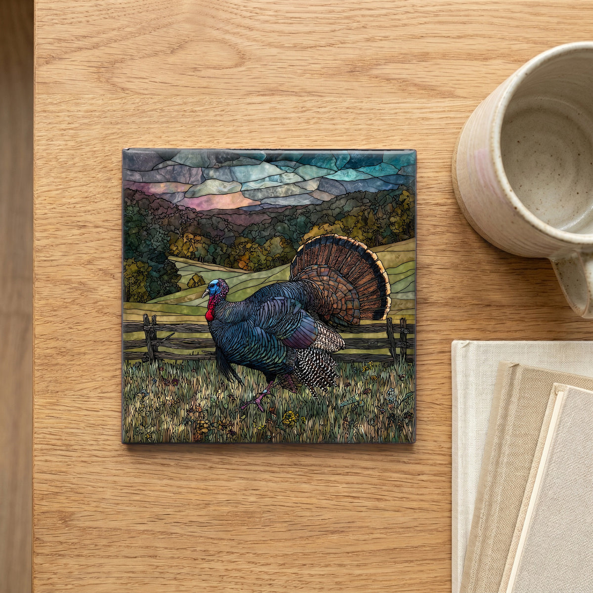 a wild tom turkey strutting in — scale