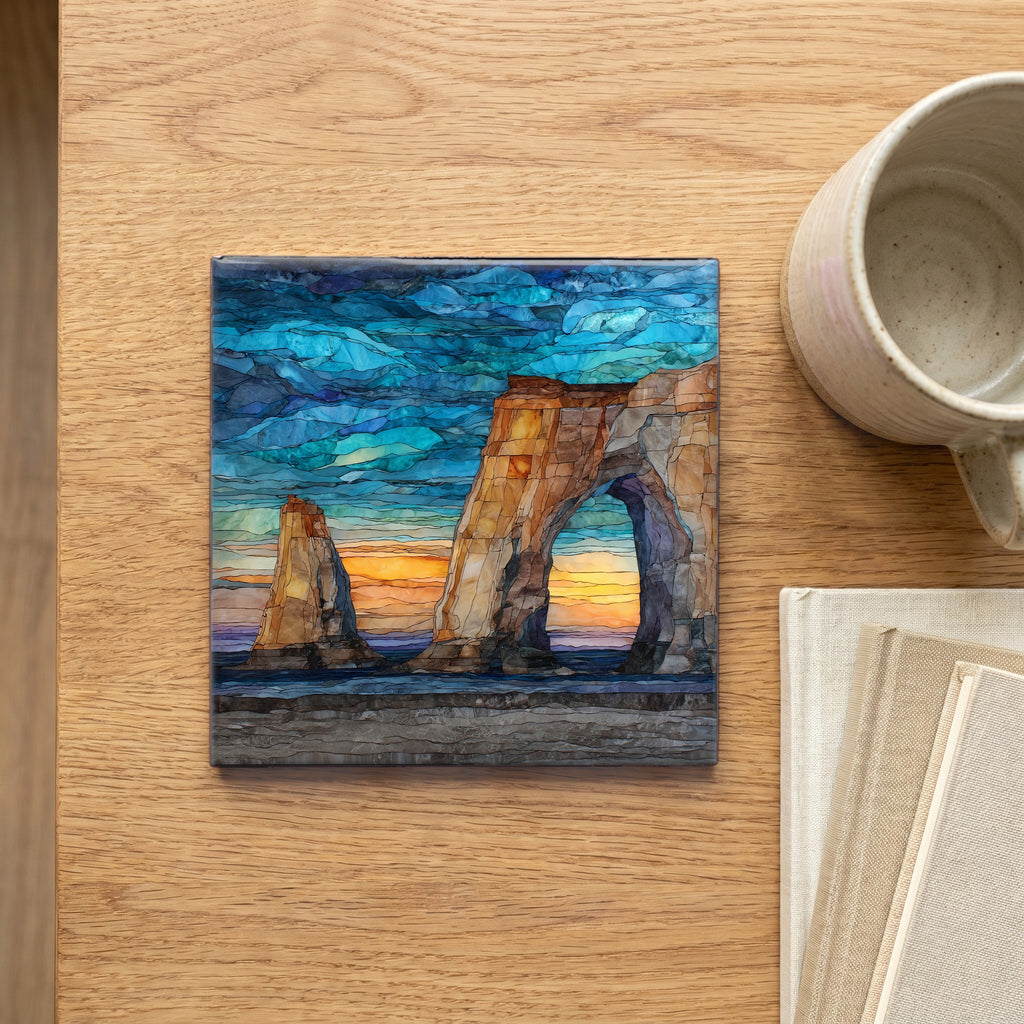 the Monument Rocks chalk arch on — scale