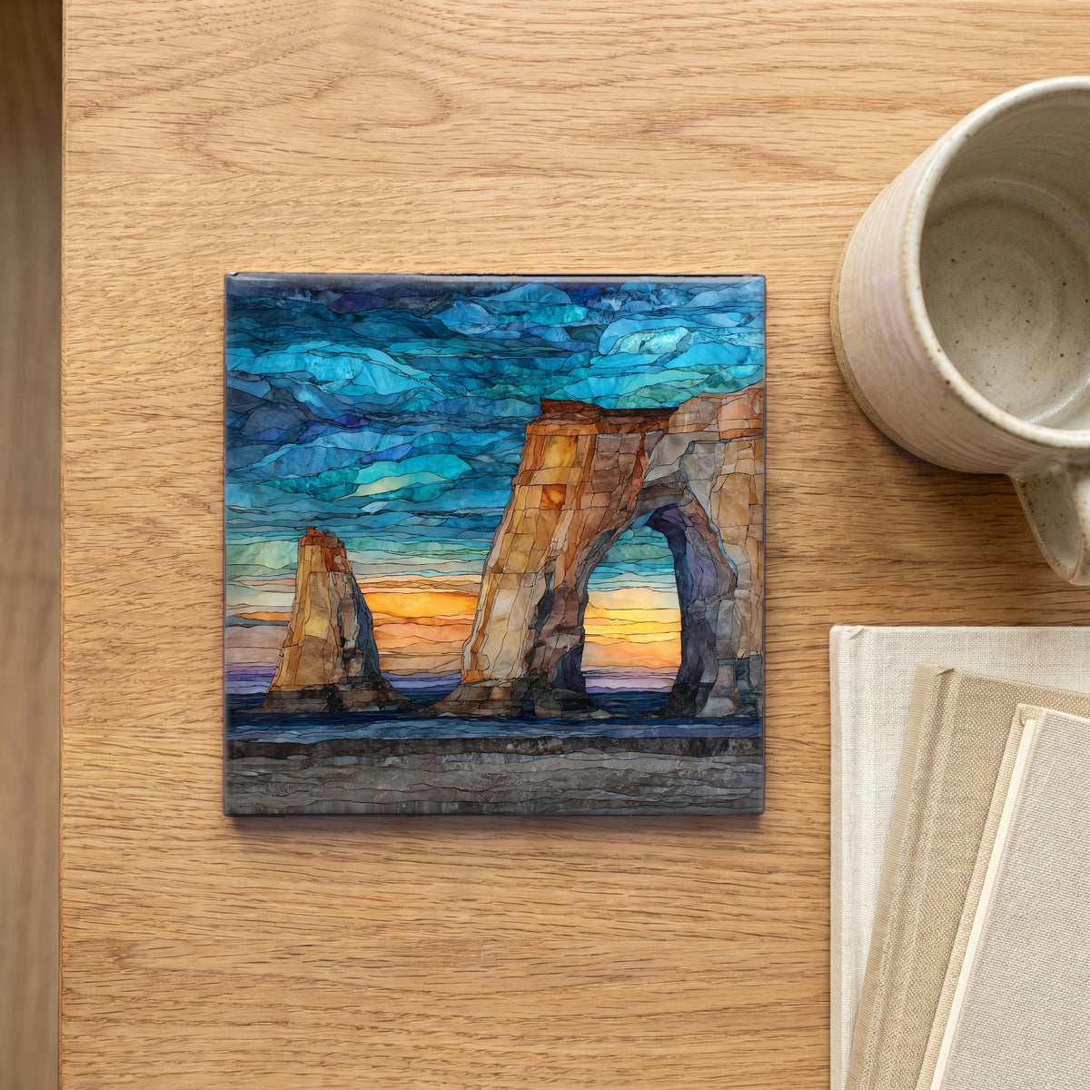 the Monument Rocks chalk arch on — scale