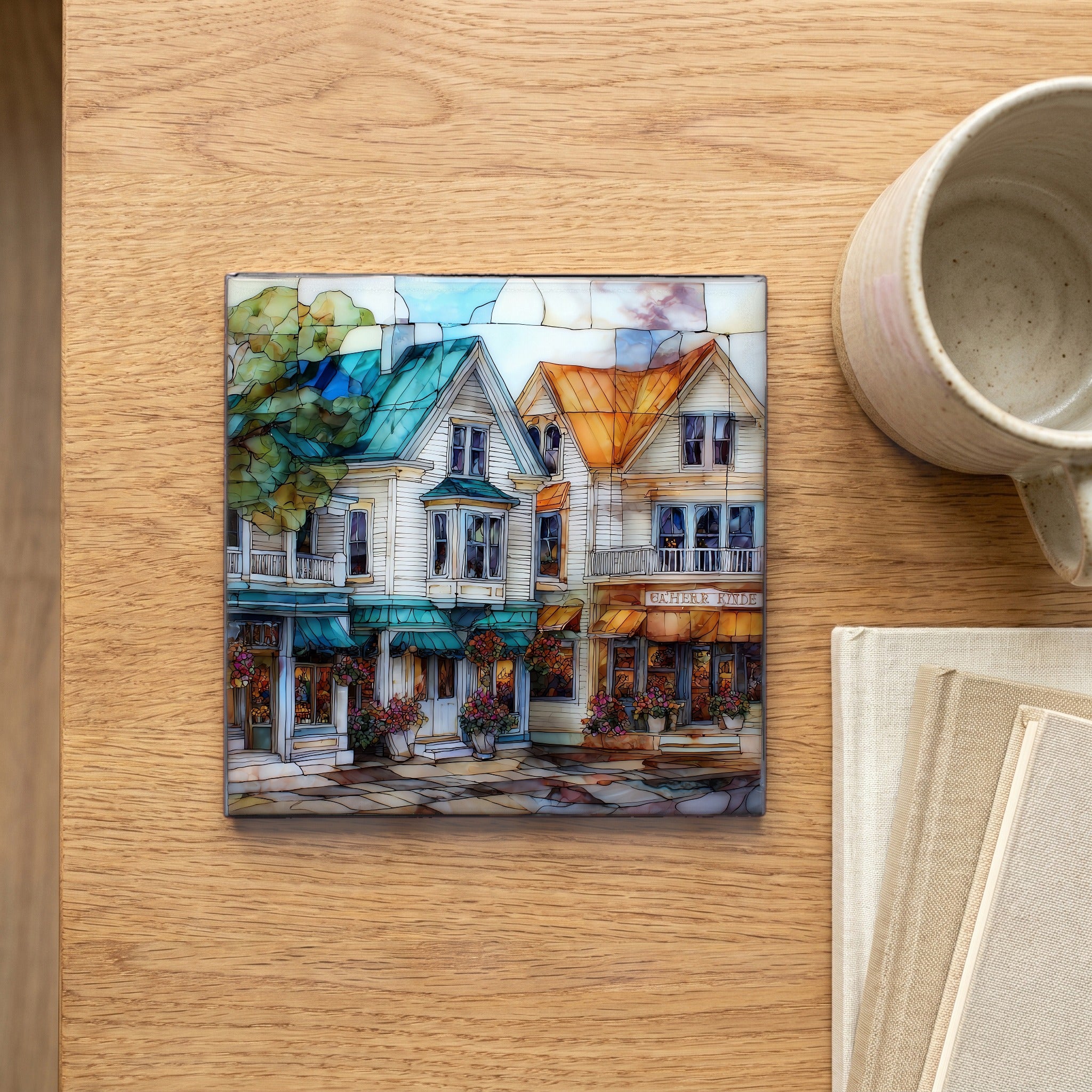 Mackinac Island fudge shops on Main — scale