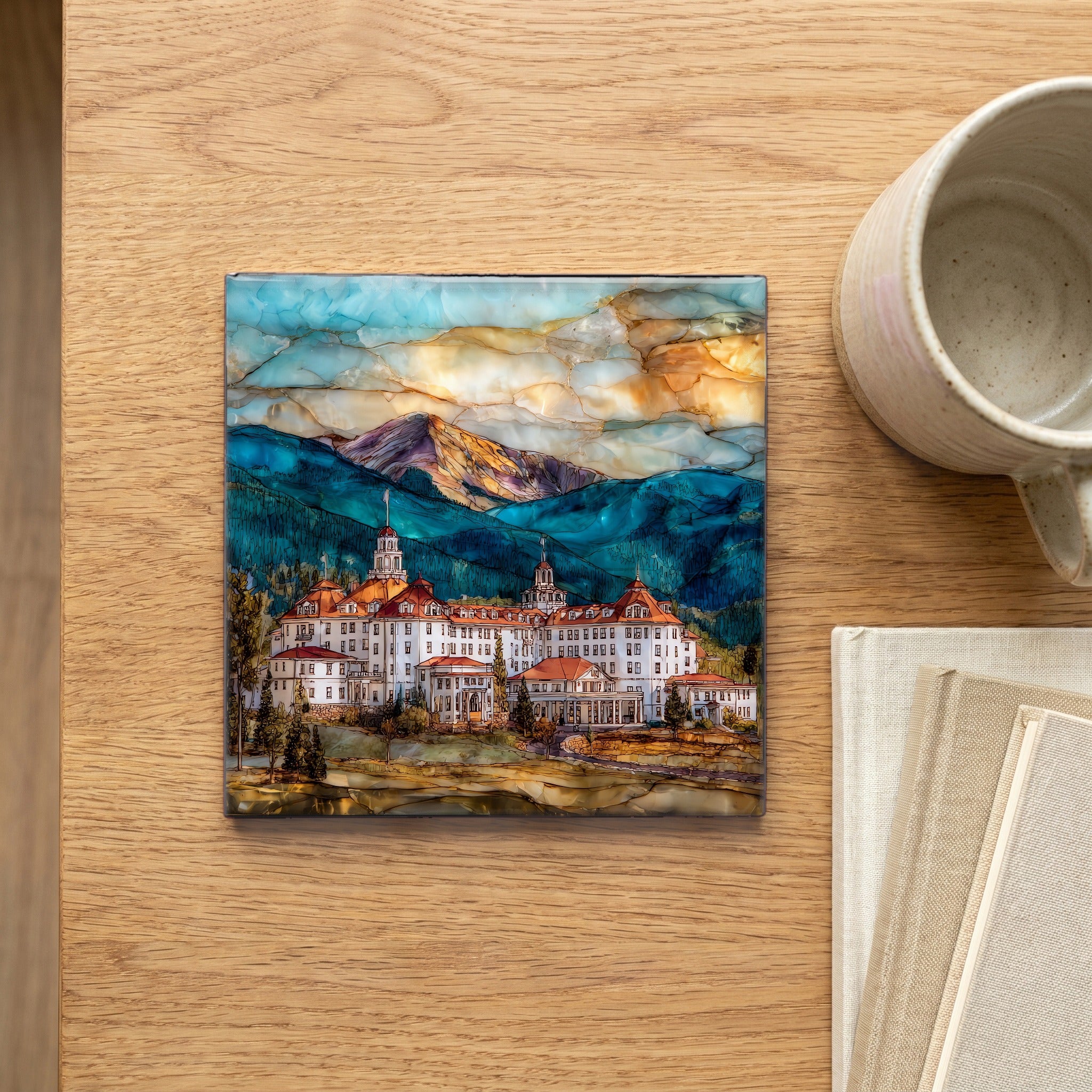 Stanley Hotel Estes Park Front Range Ceramic Art Tile — scale