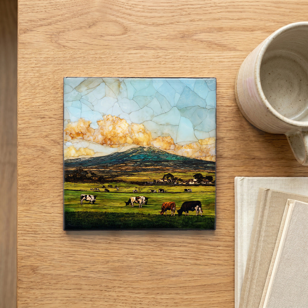 Parker Ranch Big Island Ceramic Art Tile — scale
